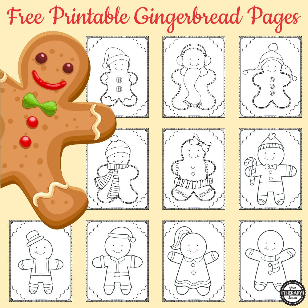 Gingerbread Man Coloring Pages Pdf Free - Your Therapy Source pertaining to Free Printable Gingerbread Man Story