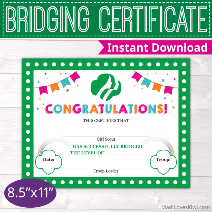 Free Bridging Certificate Printable