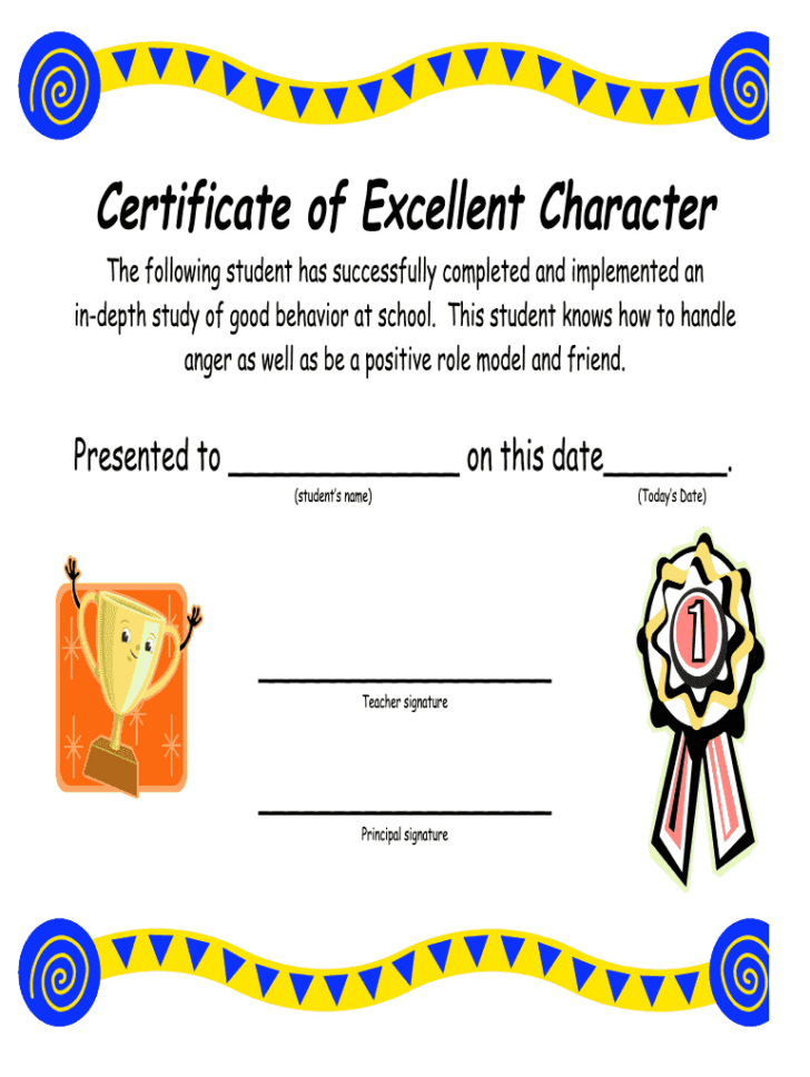 Free Printable Good Behavior Certificates