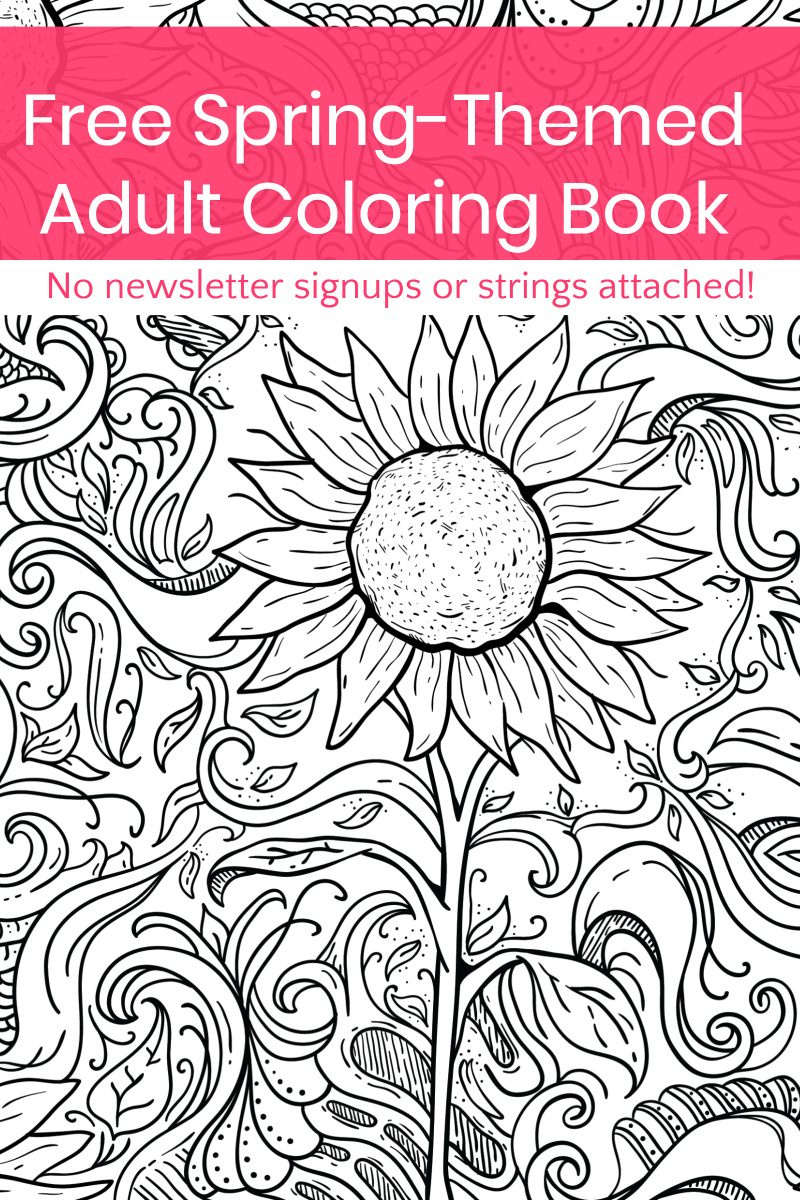 Grab This Free Printable Spring Adult Coloring Book (No Strings with regard to Free Printable Books For Adults