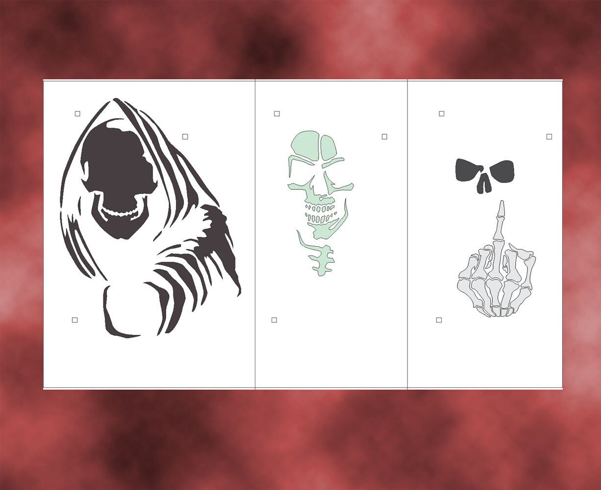 Grim Reaper 3 Airbrush Stencil Template Airsick • $14.99 for Free Multi Layer Stencil Templates