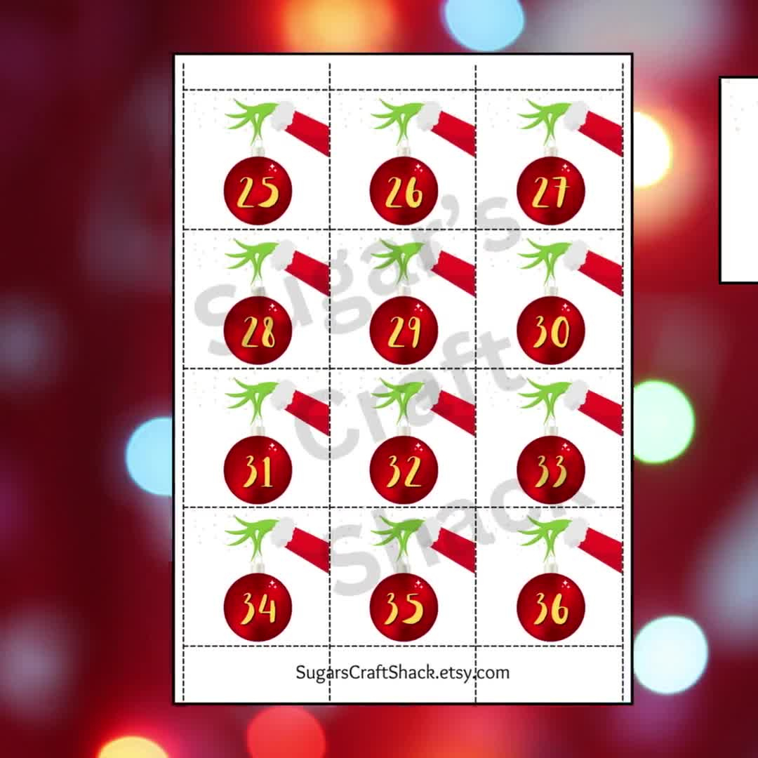 Grinchy - White Elephant Gift Exchange Numbers throughout White Elephant Numbers Printable 1-25