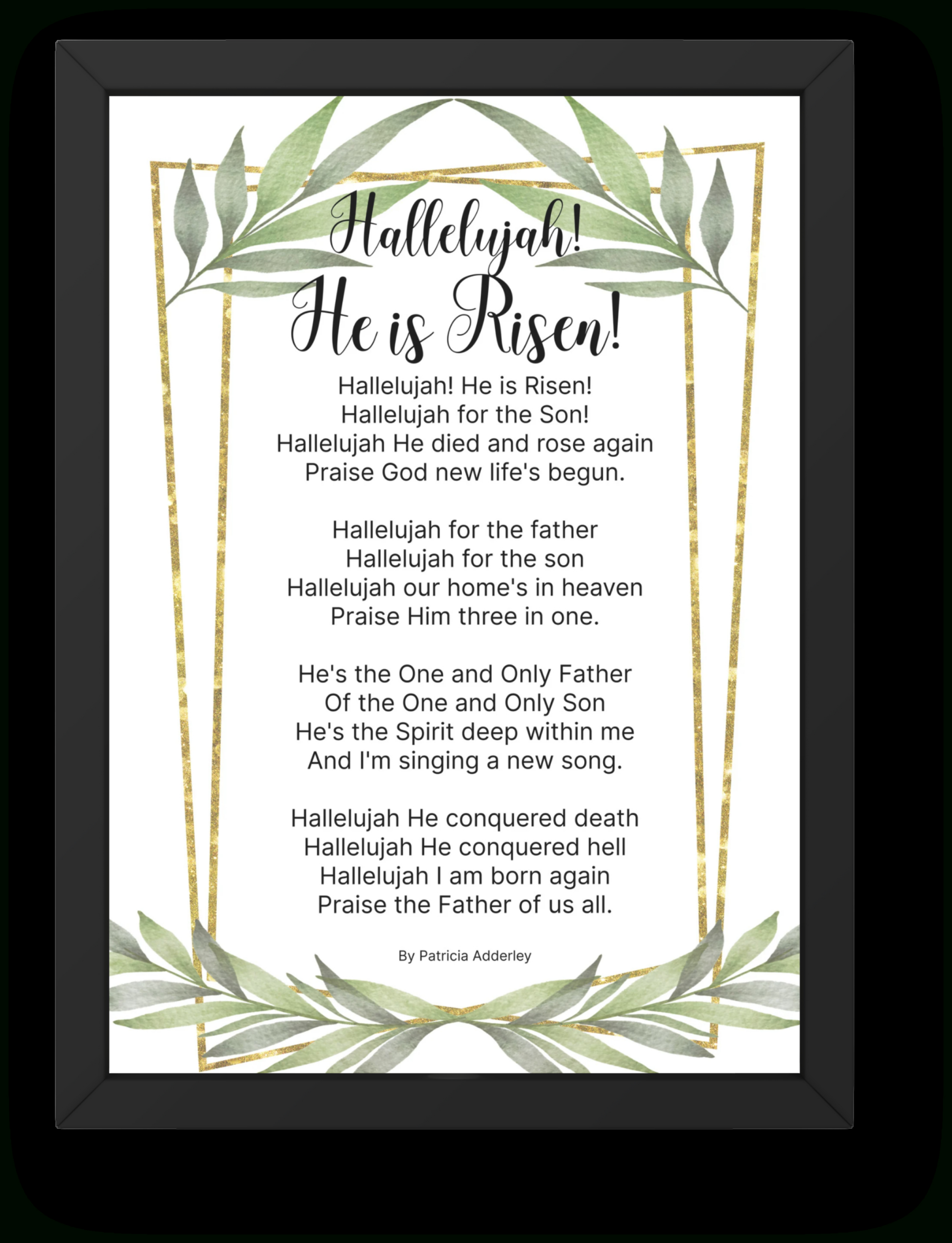 Hallelujah He Is Risen Resurrection Easter Poem regarding Free Printable Hallelujah Easter Lyrics