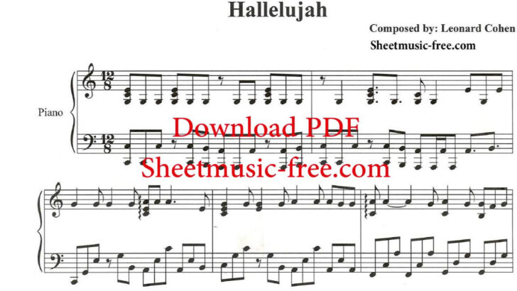 Free Printable Hallelujah Sheet Music