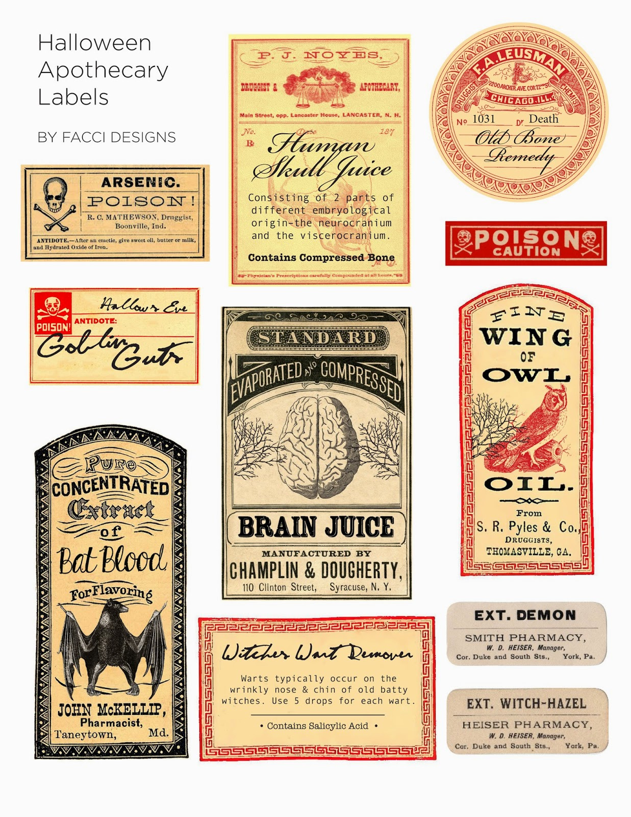 Halloween Love: Spooky Apothecary Labels Free Printable | Brooklyn pertaining to Free Printable Apothecary Labels