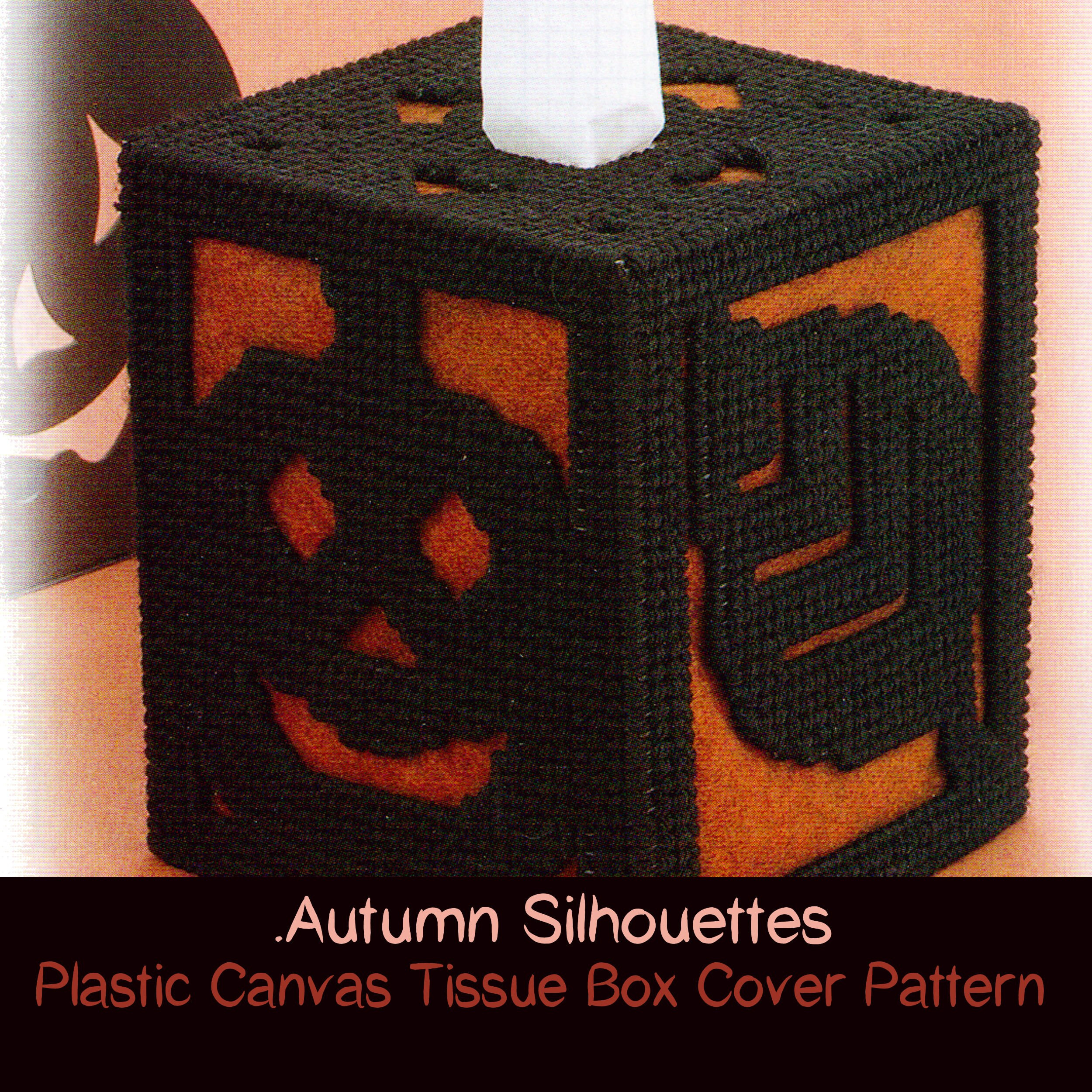 Halloween Silhouettes Tissue Box Cover Plastic Canvas Pattern regarding Free Printable Pumpkin Tissue Box Cover Patterns