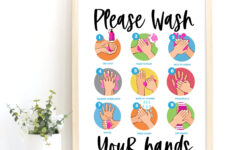 Hand Wash Poster: Bathroom Sign (Digital Download) – Etsy with Free Printable Wash Your Hands Sign