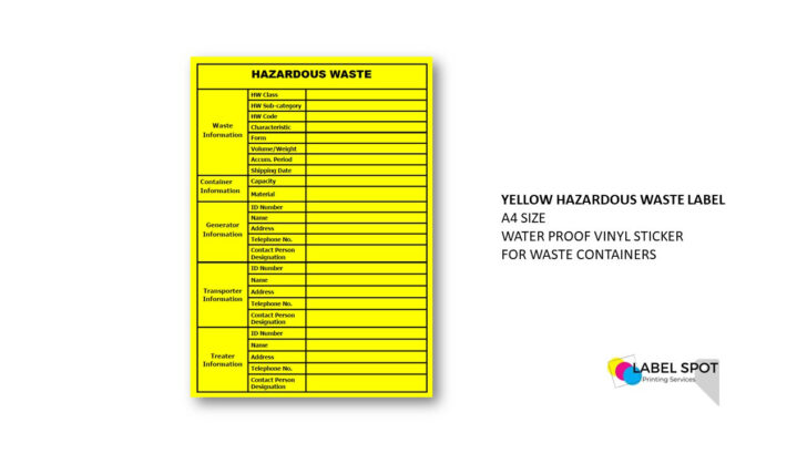 Free Hazardous Waste Label Template