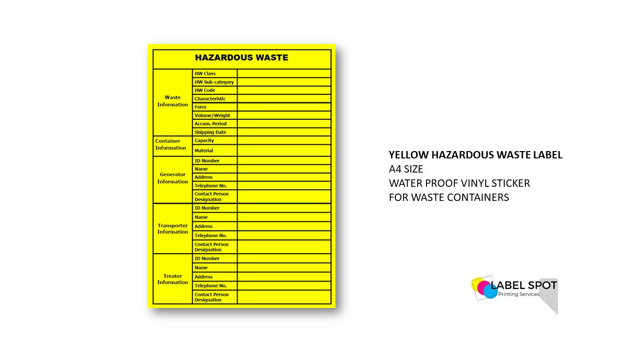 Handle With Care Hazardous Waste Label With , 4X6, 100 Pack in Free Hazardous Waste Label Template