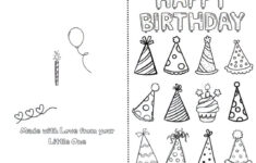 Happy Birthday Printable Foldable Kid Birthday Card To Color For Anyone! inside Foldable Free Printable Birthday Cards