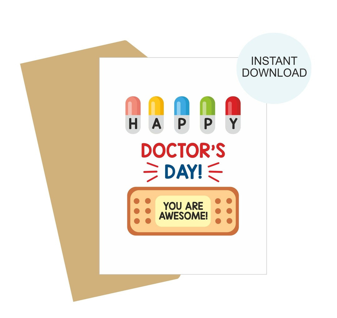 Happy Doctor&amp;#039;S Day Card Printable / National Doctor&amp;#039;S Day Card with regard to Free Printable Happy Doctors Day Cards