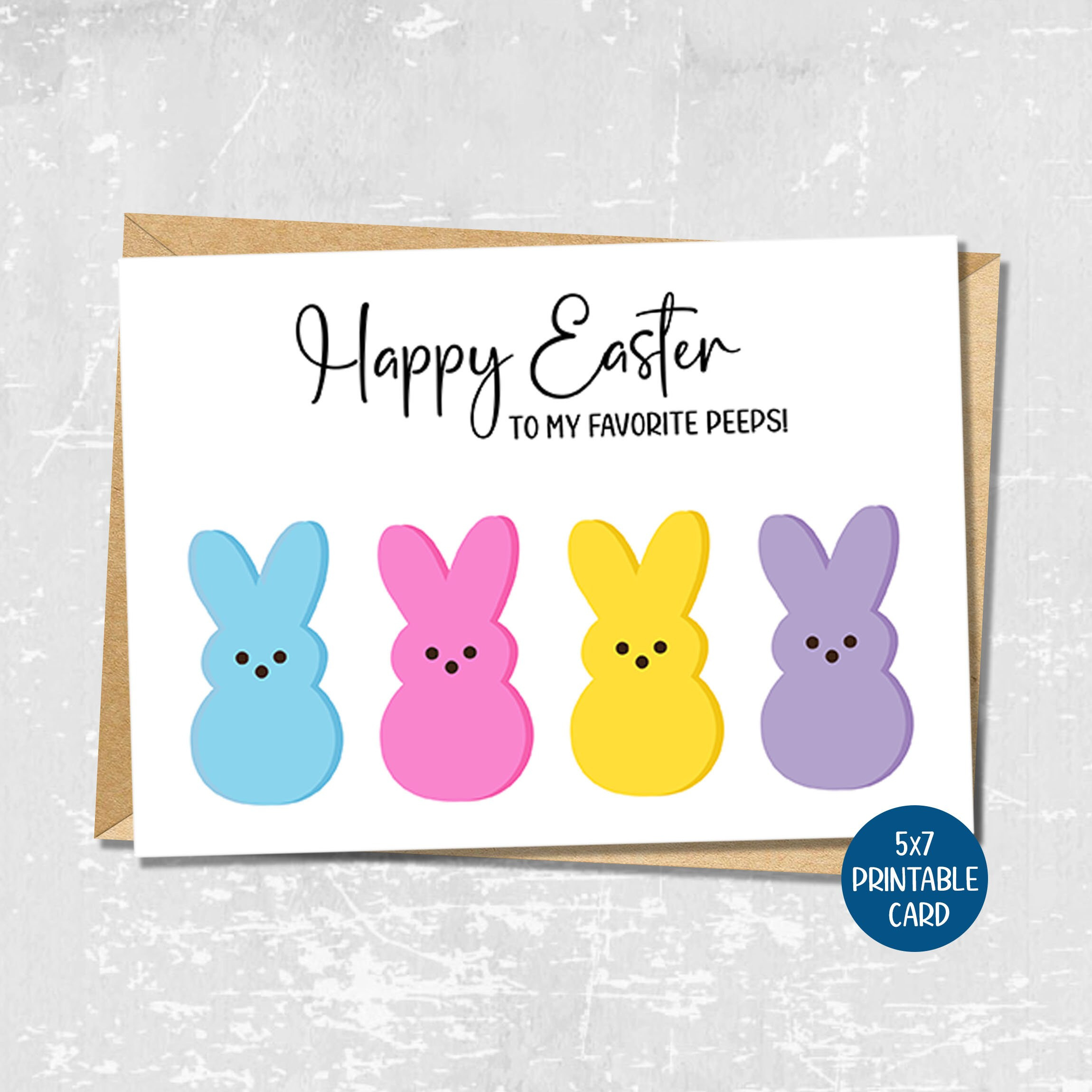 Happy Easter Favorite Peeps Greeting Card, Funny Easter Wishes for Printable Easter Card For My Wife