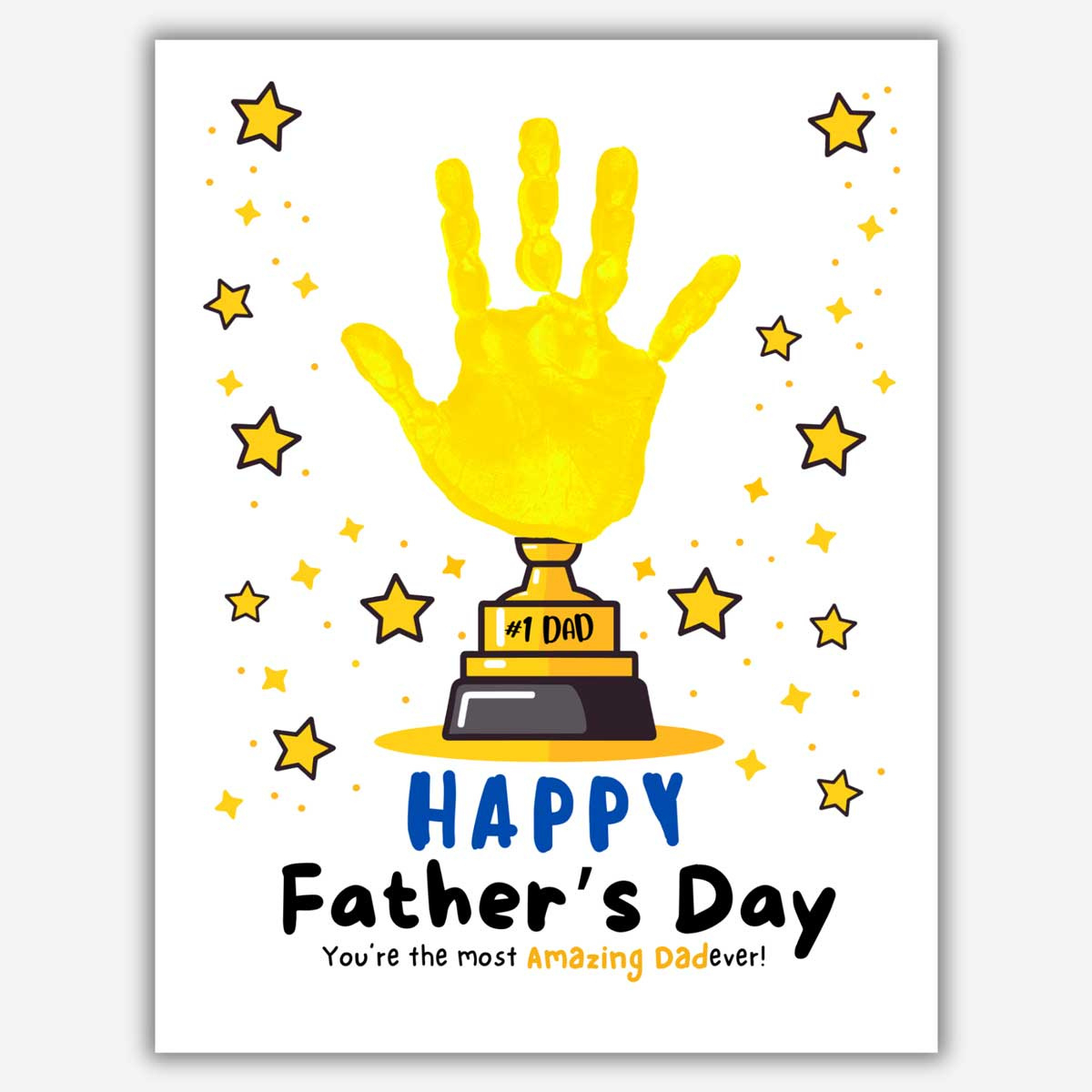 Happy Father&amp;#039;S Day Handprint Art (Free Printable) pertaining to Free Printable Preschool Fathers Day Crafts