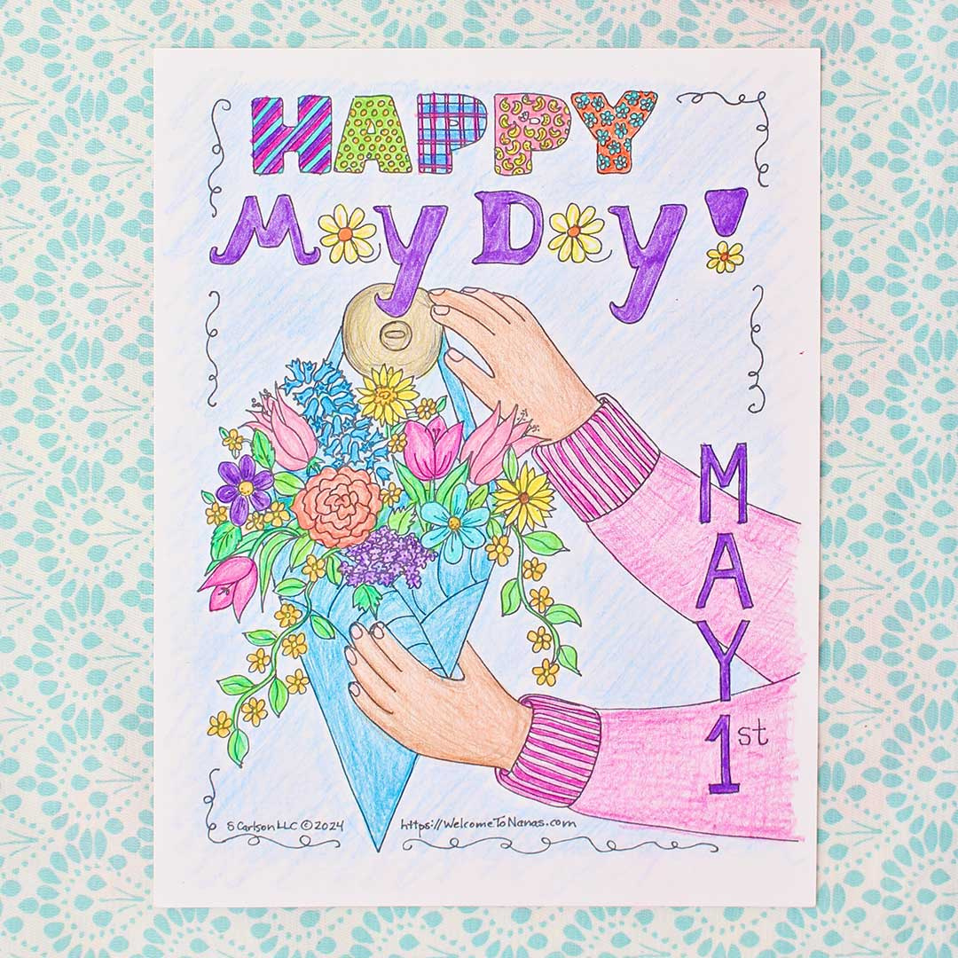 happy may day coloring page free printable for kids welcome to with free printable may day cards Happy May Day Coloring Page Free Printable (For Kids) | Welcome To with Free Printable May Day Cards