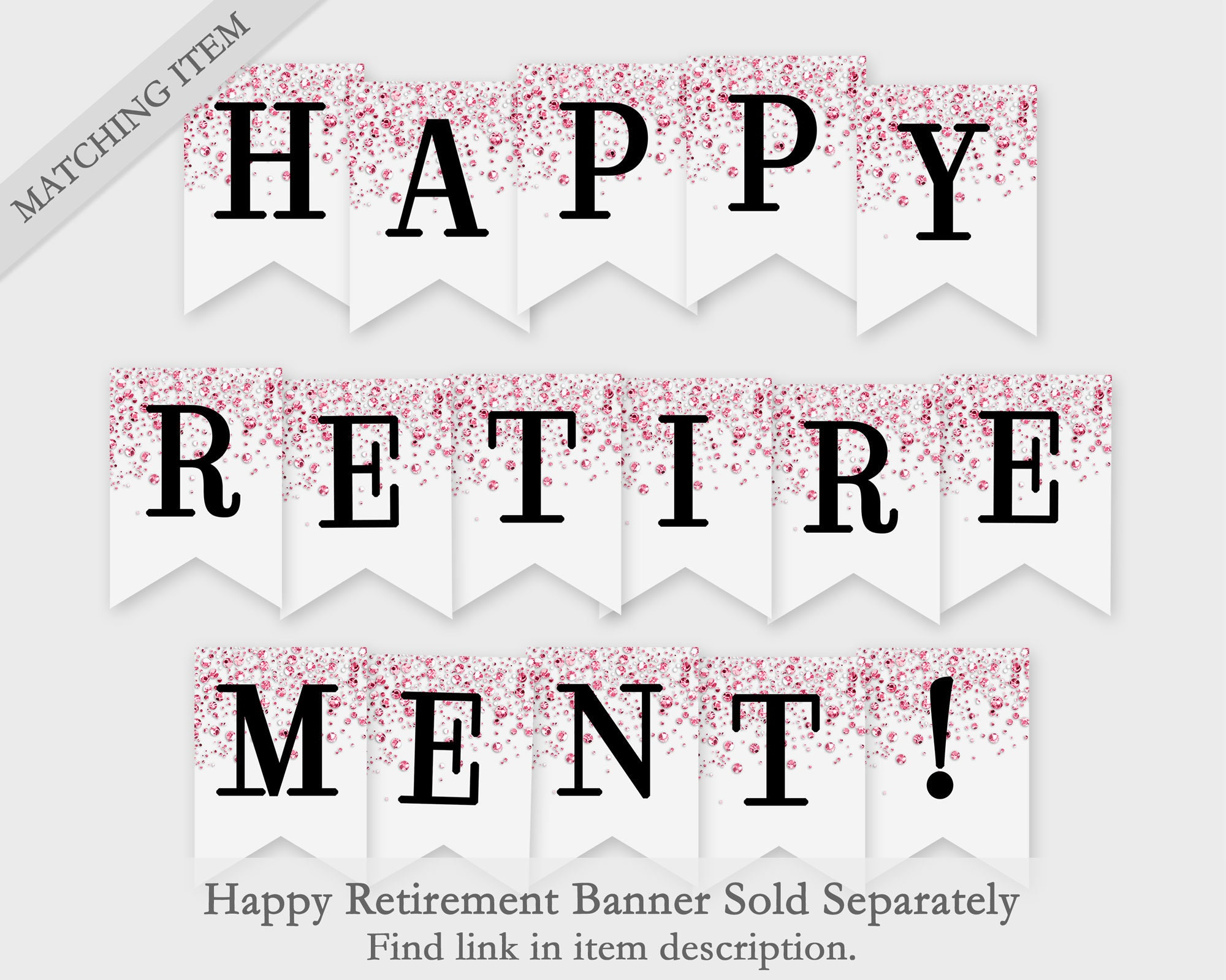 Happy Retirement Printable Banner - Silver Confetti Glitters pertaining to Free Printable Happy Retirement Banner