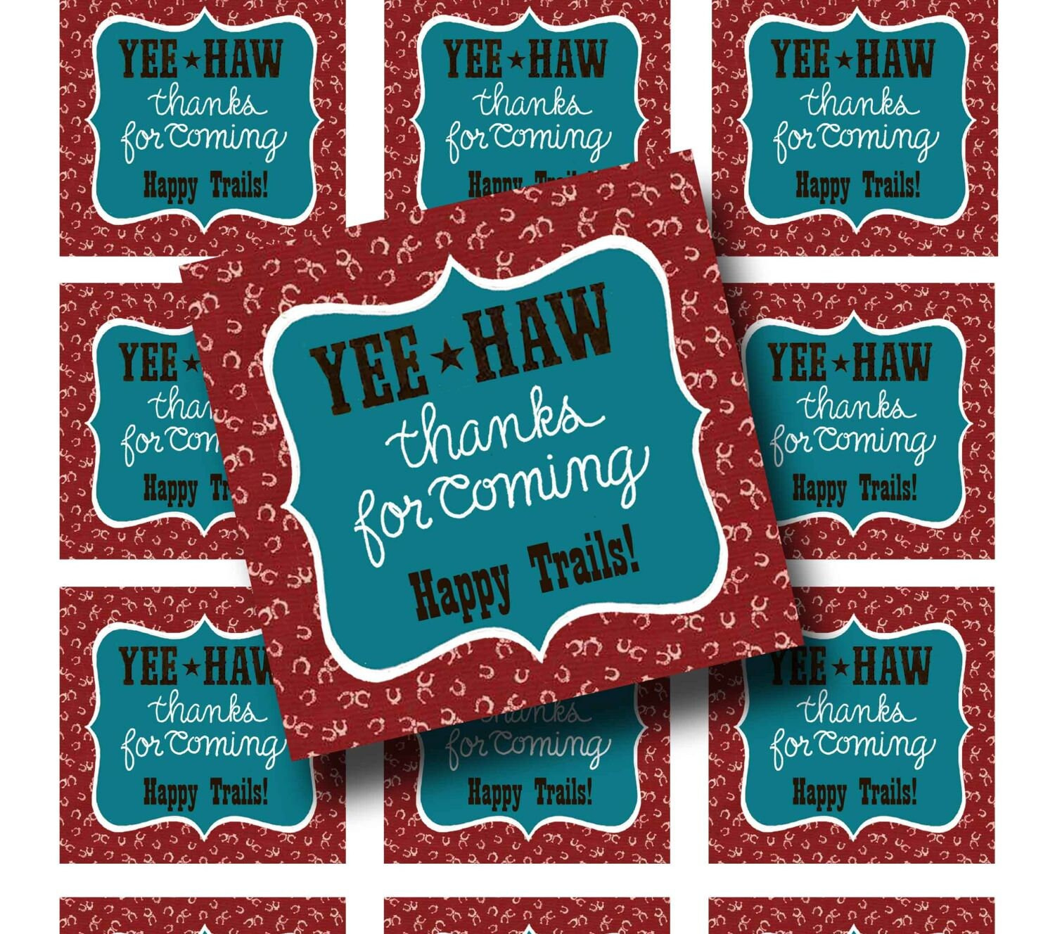 Happy Trails, Western Thanks, Country Tags, Yee Haw Favor Tags with regard to Happy Trails Free Printable
