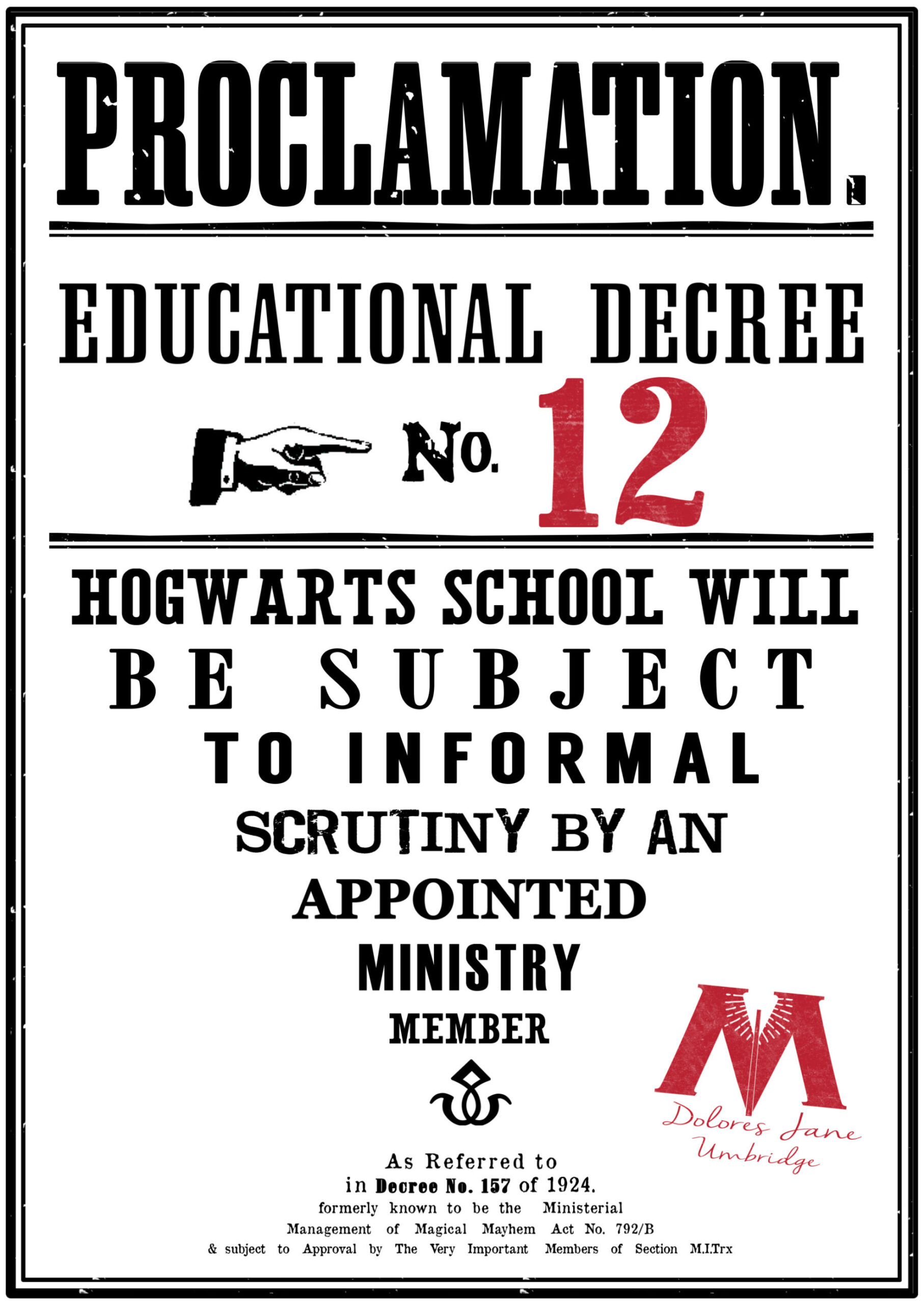 Harry Potter Educational Decrees {Free Printables} - Paper Trail inside Proclamation Templates Free