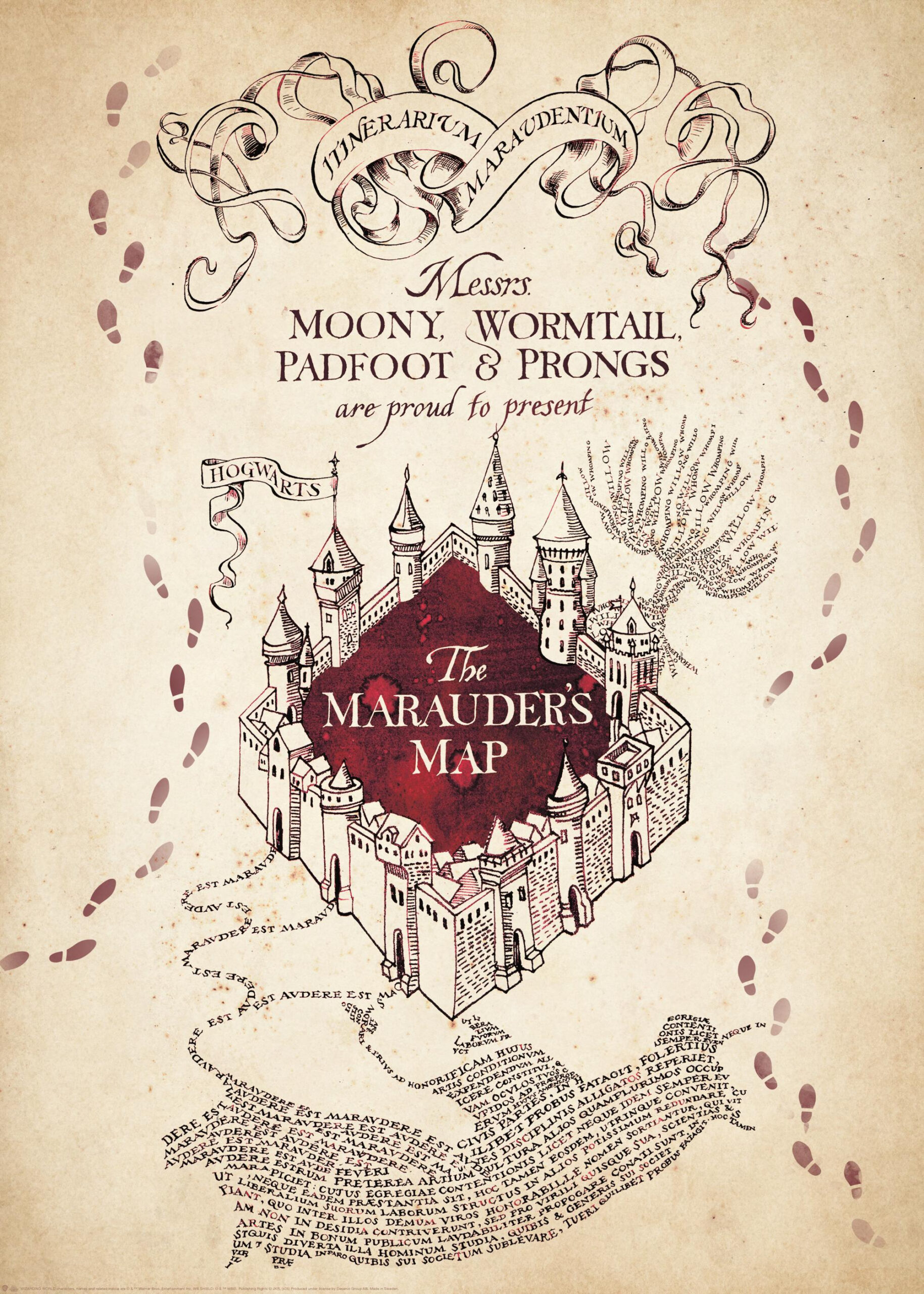 Harry Potter™ - Marauder&amp;#039;S Map Print for Free Printable Harry Potter Marauders Map