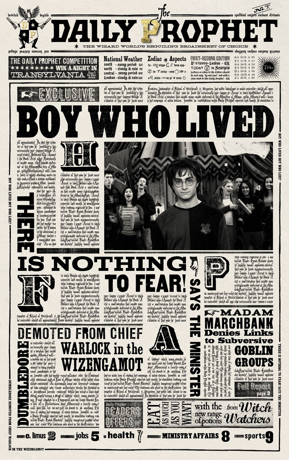 Harry Potter Printable Posters Free - Printable Party Favors within Free Daily Prophet Template
