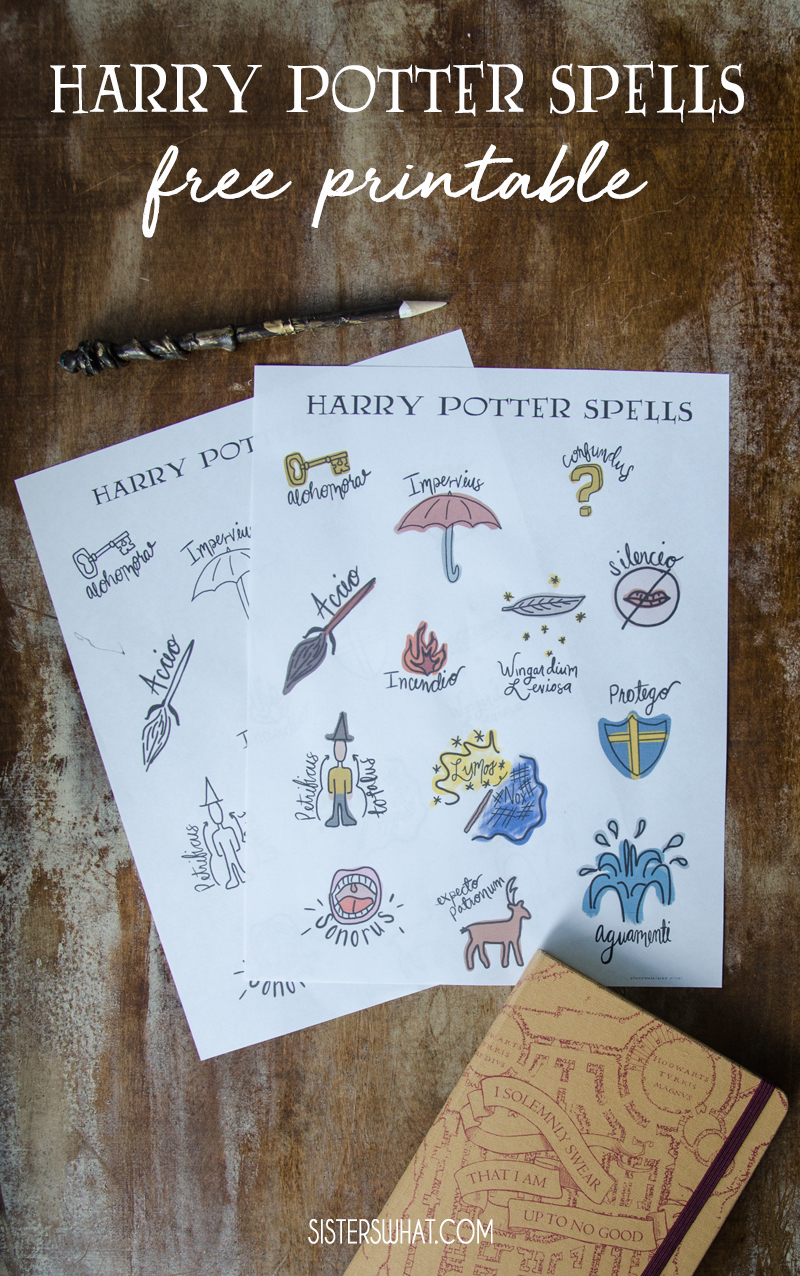 Harry Potter Printable Spells - Sisters, What! in Free Printable Book Of Spells