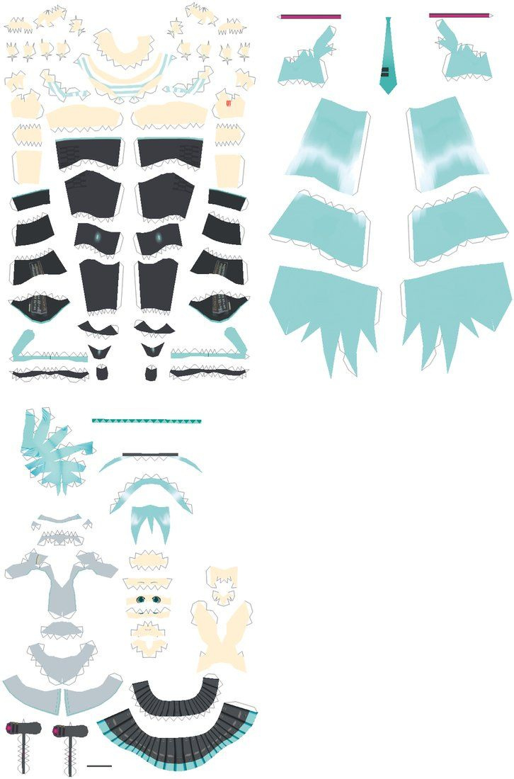 Hatsune Miku Papercraft 30 Cmhanaminasho On Deviantart with Anime Papercraft Templates Free