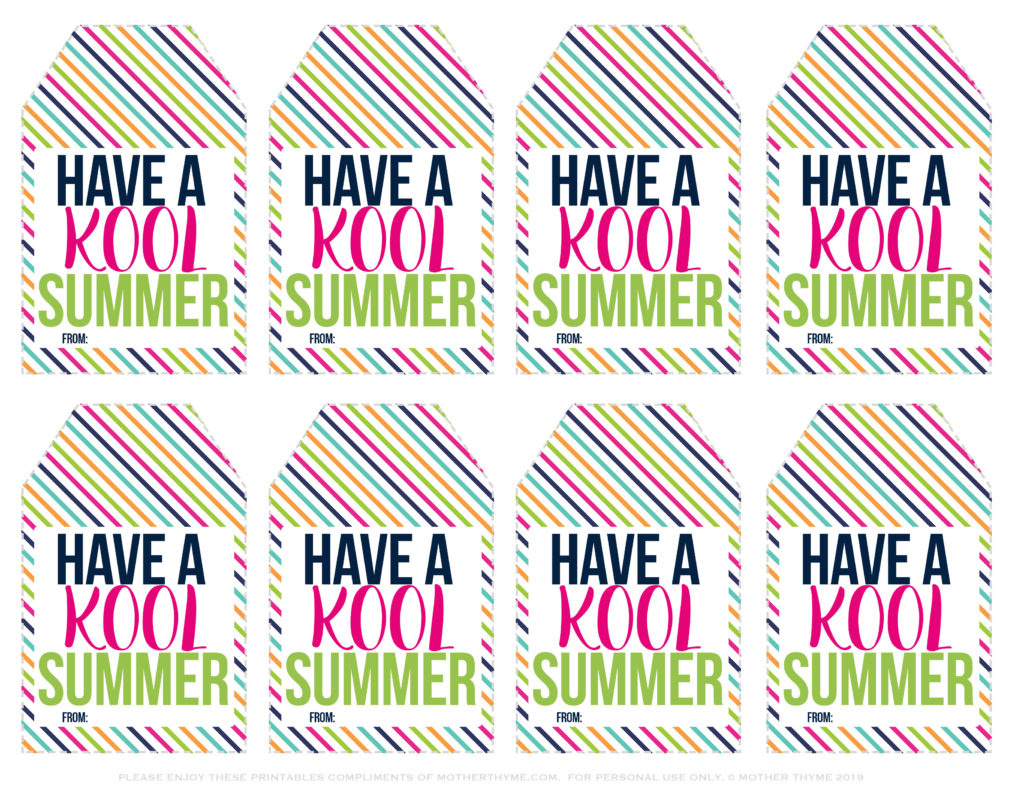 Have A Kool Summer – Free Printable Tags - Mother Thyme with regard to Have a Cool Summer Free Printable Tags