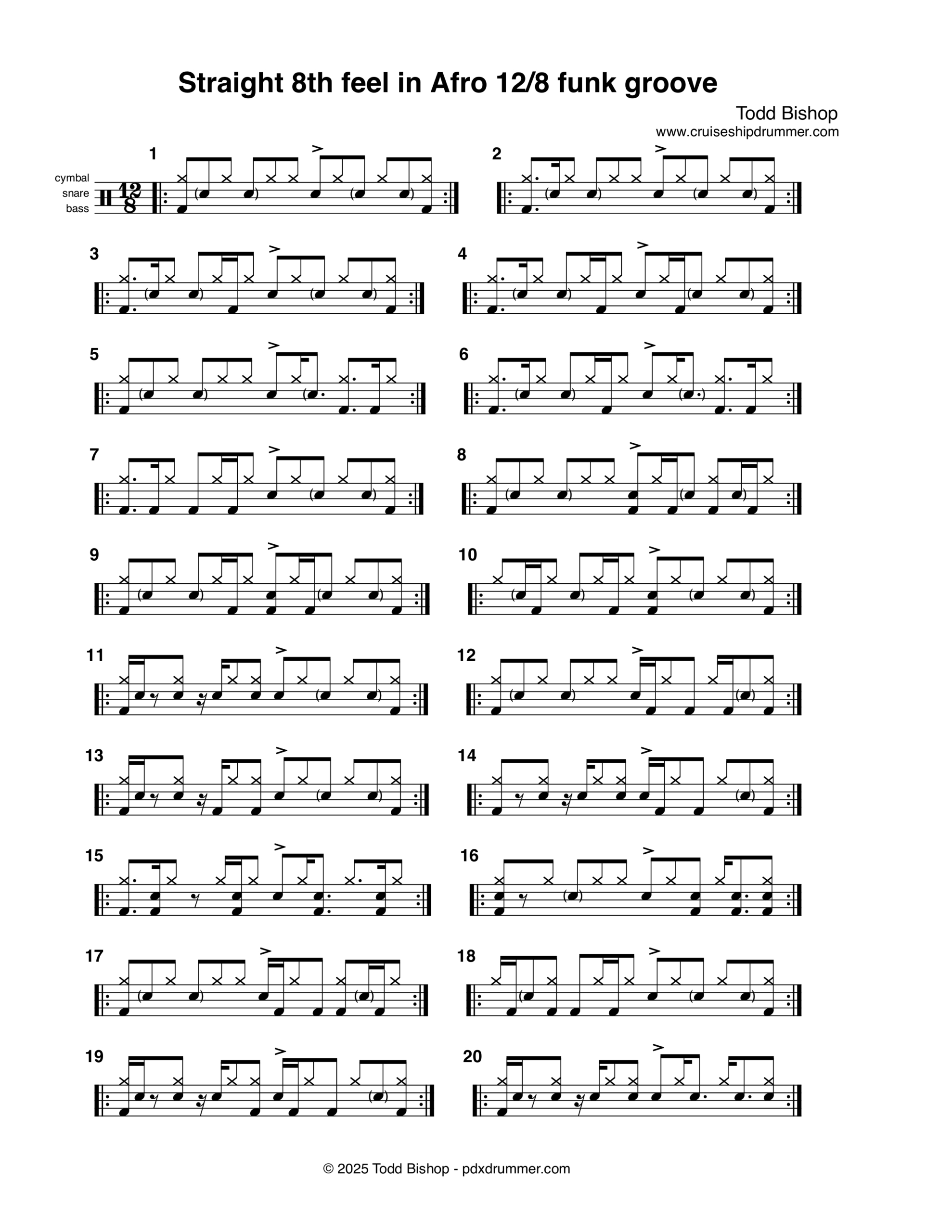 Hemiola – Cruise Ship Drummer! in Rossy Printable Drum Music