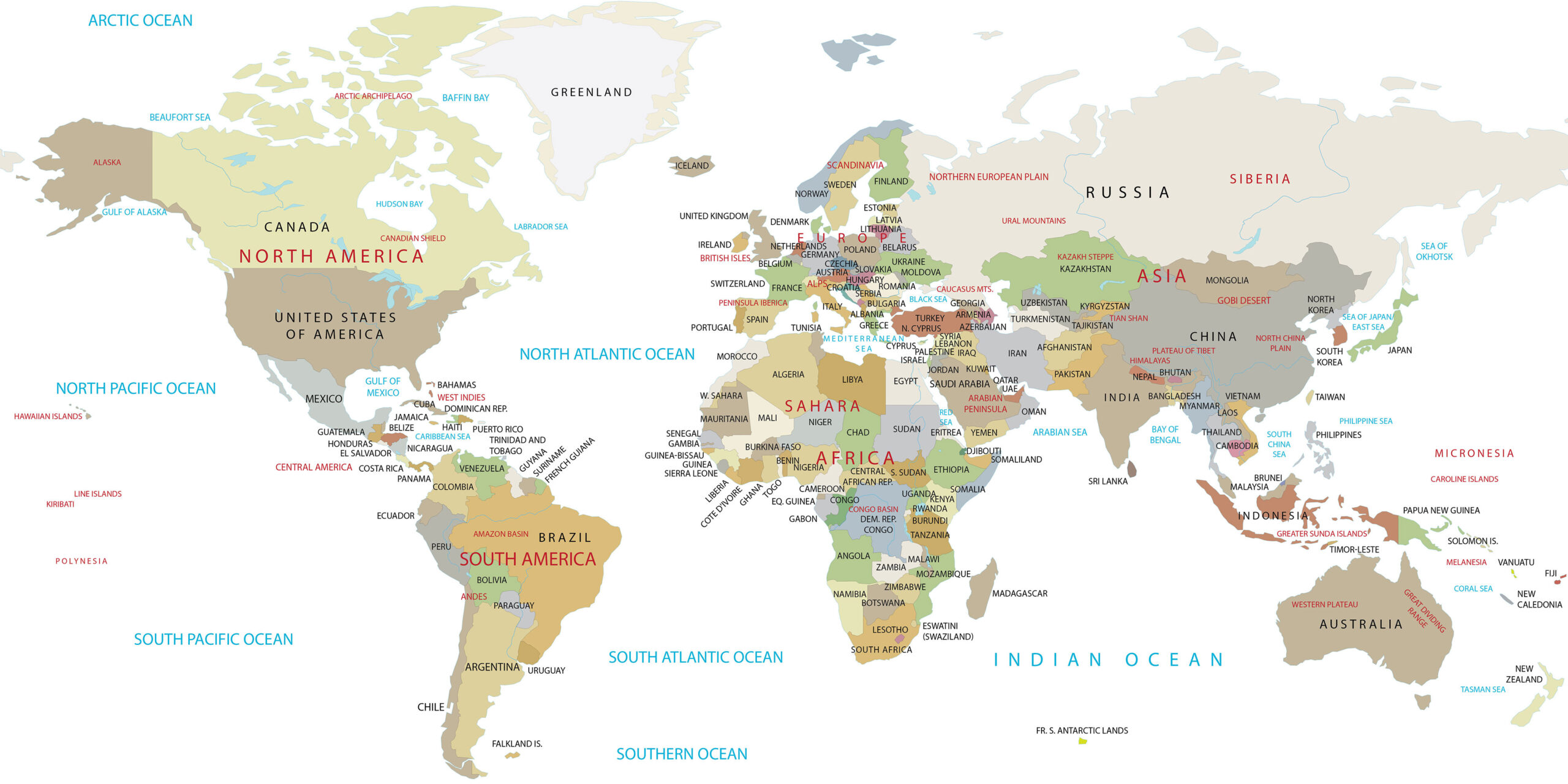 High Resolution World Map - Gis Geography for Free Large Printable World Map