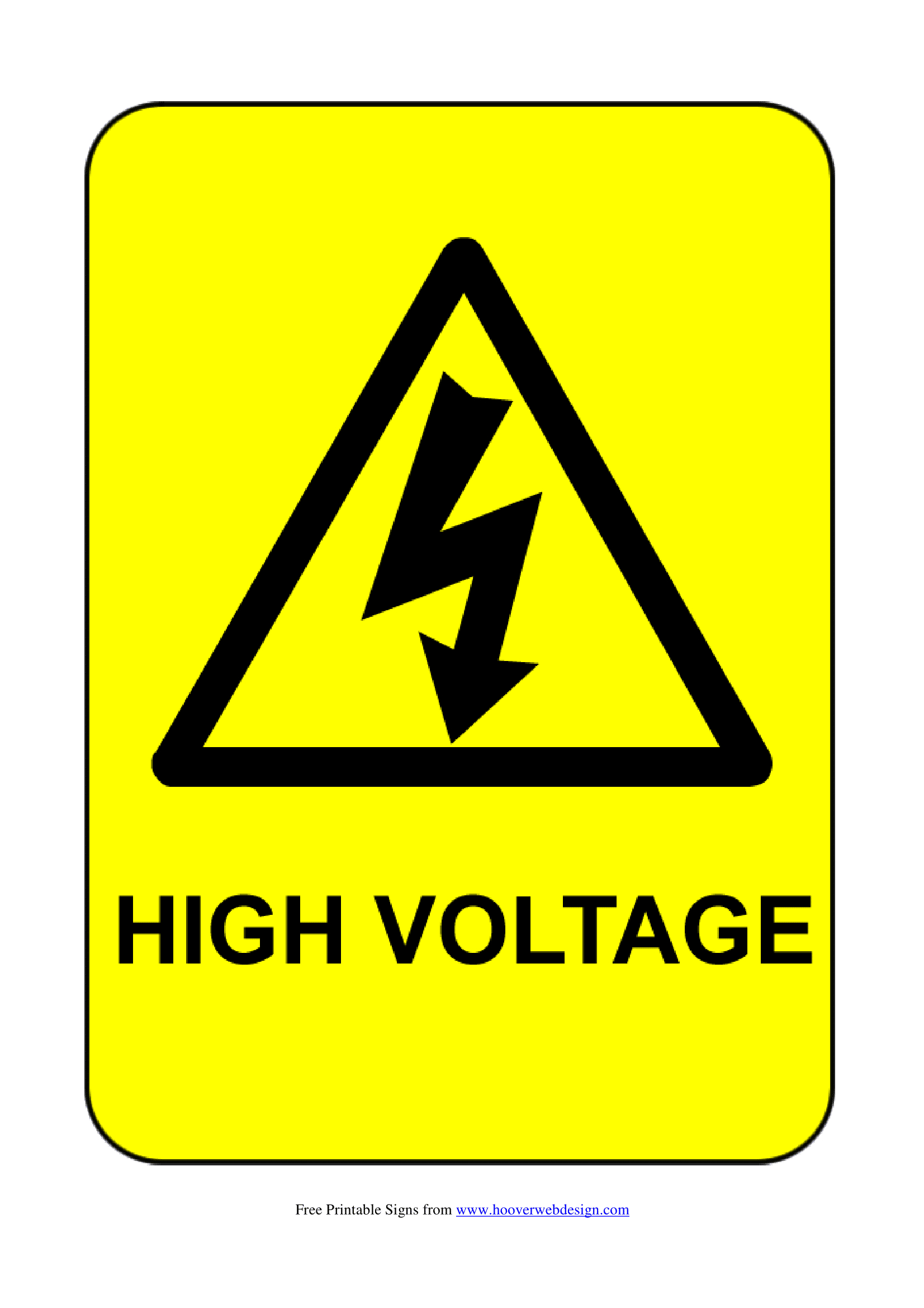 High Voltage Signs | Poster Template in Free Printable Danger Signs