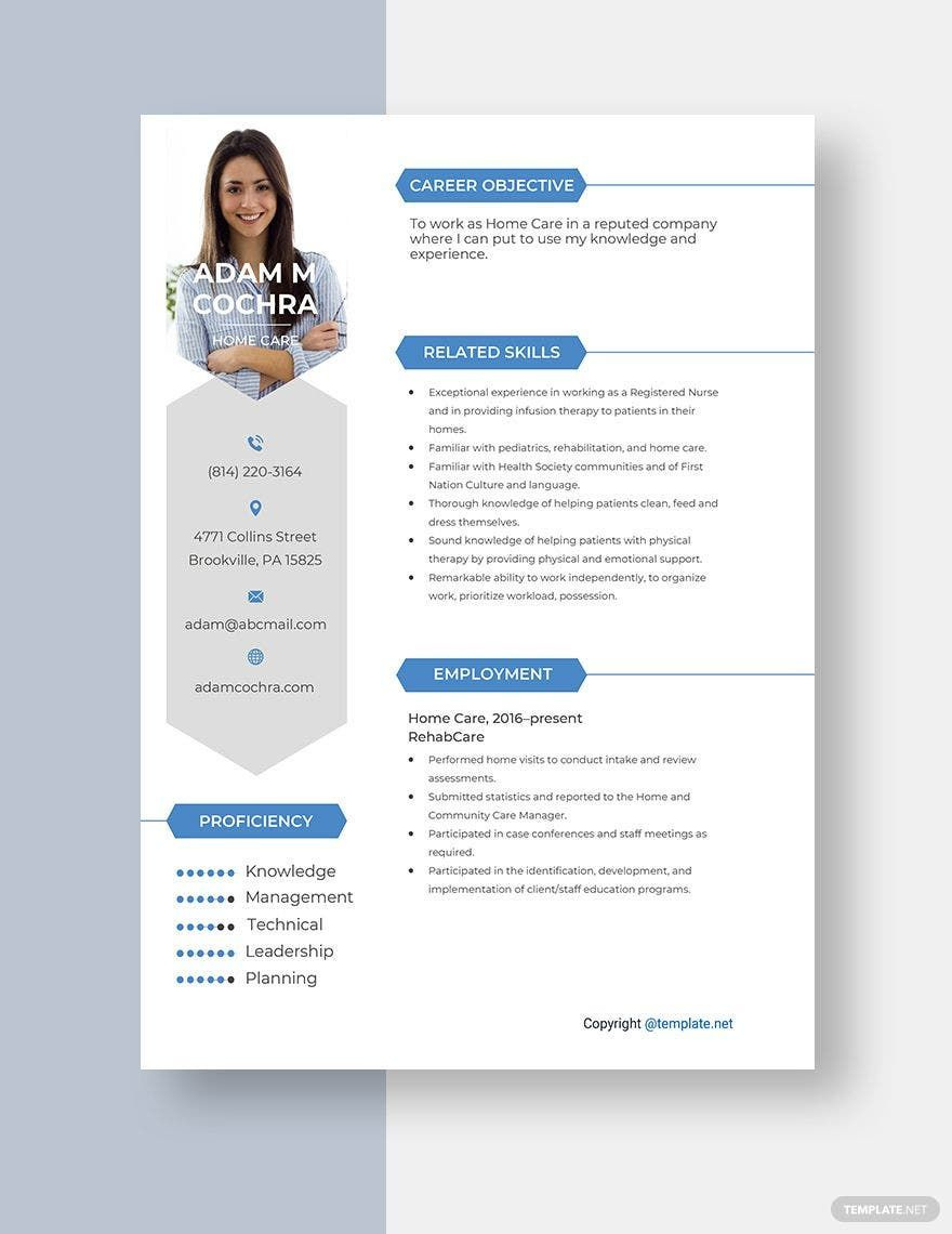 home care resume in pages word download template for free printable home health inservices Home Care Resume In Pages, Word - Download | Template for Free Printable Home Health Inservices