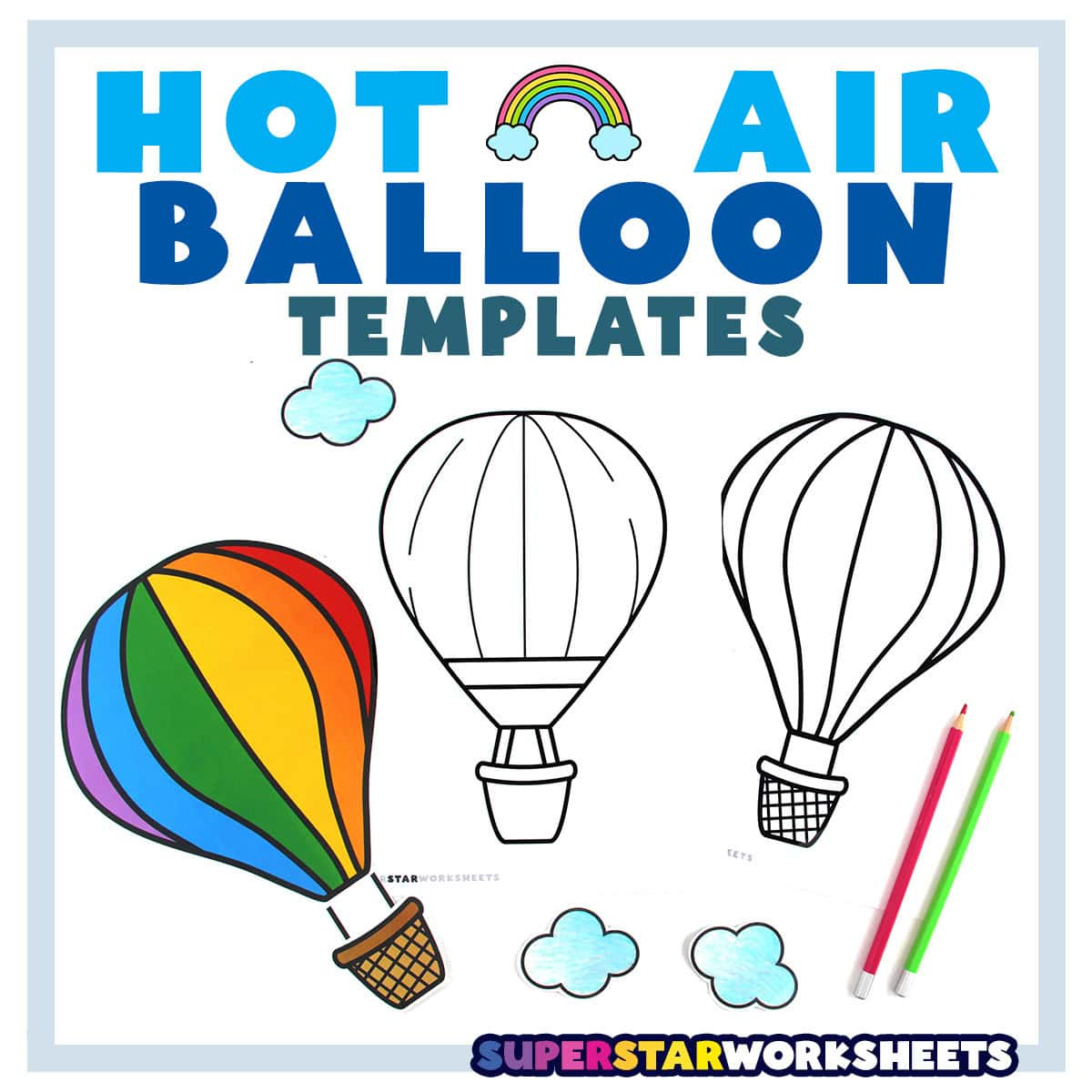 Hot Air Balloon Template (Free Printables) - Superstar Worksheets regarding Balloons Printables Free