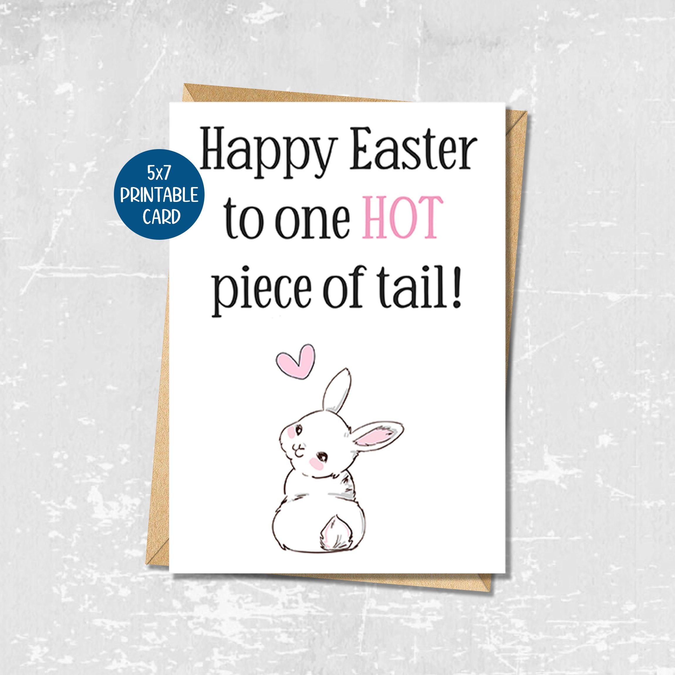 Hot Piece Of Tail Funny Adult Easter Card, Happy Easter Printable for Printable Easter Card For Wife