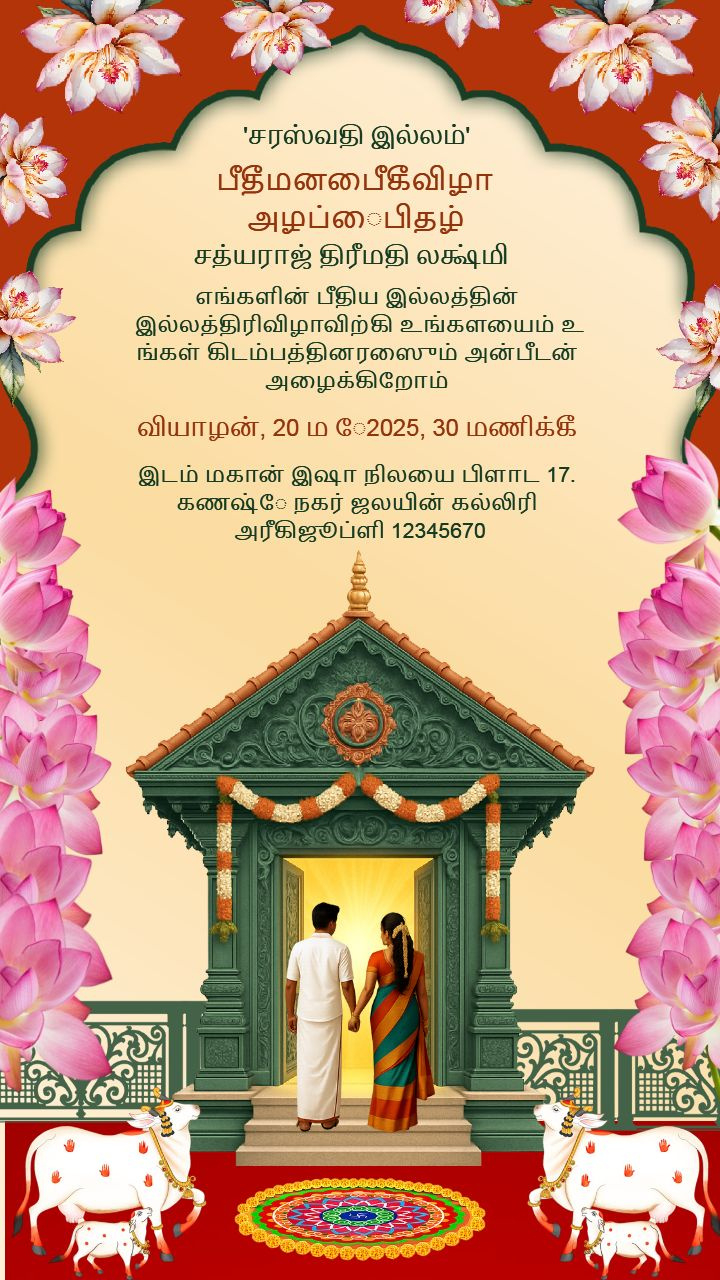 House Warming Invitation In Tamil Free Download for House Warming Invitation In Tamil Template Free Download