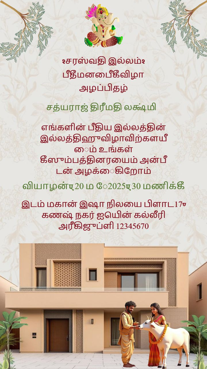 House Warming Invitation In Tamil Free Download pertaining to House Warming Invitation In Tamil Template Free Download