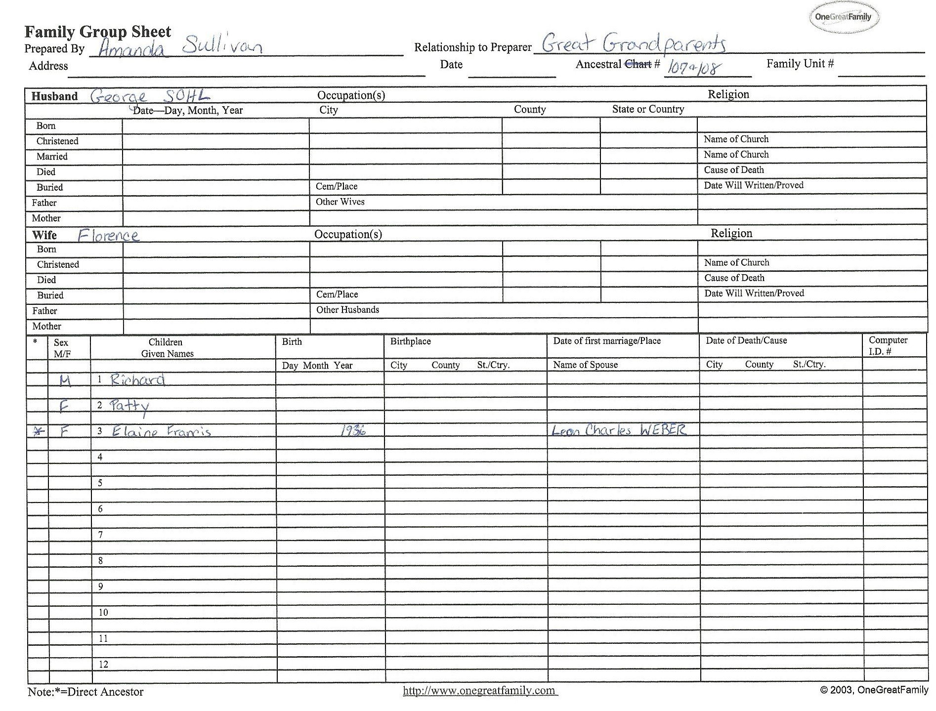 How A Family Group Sheet Can Help You Find Your Ancestors within Family Group Sheet Printable Free