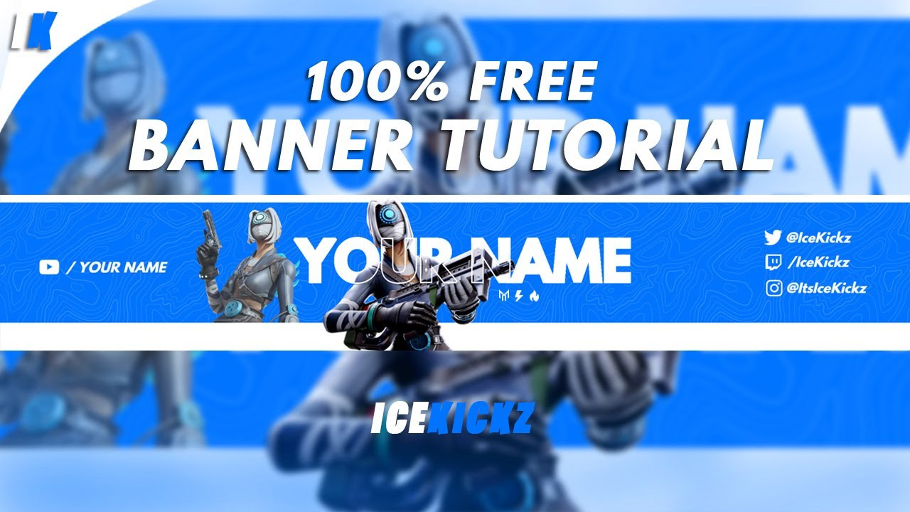 How To Make A Free Fortnite Youtube Banner Without Photoshop! (Pixlr Tutorial) for Free Fortnite Banner Template