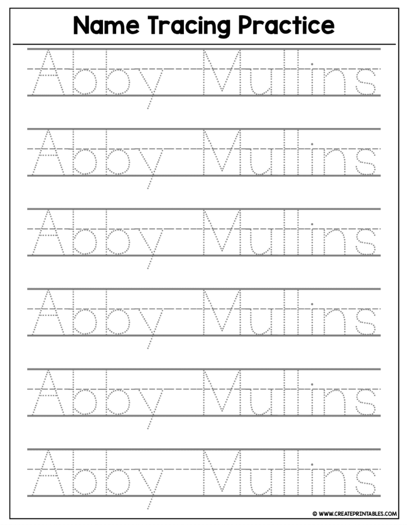 How To Make A Handwriting Worksheet - Babbling Abby with regard to Free Printable Name Tracing Generator