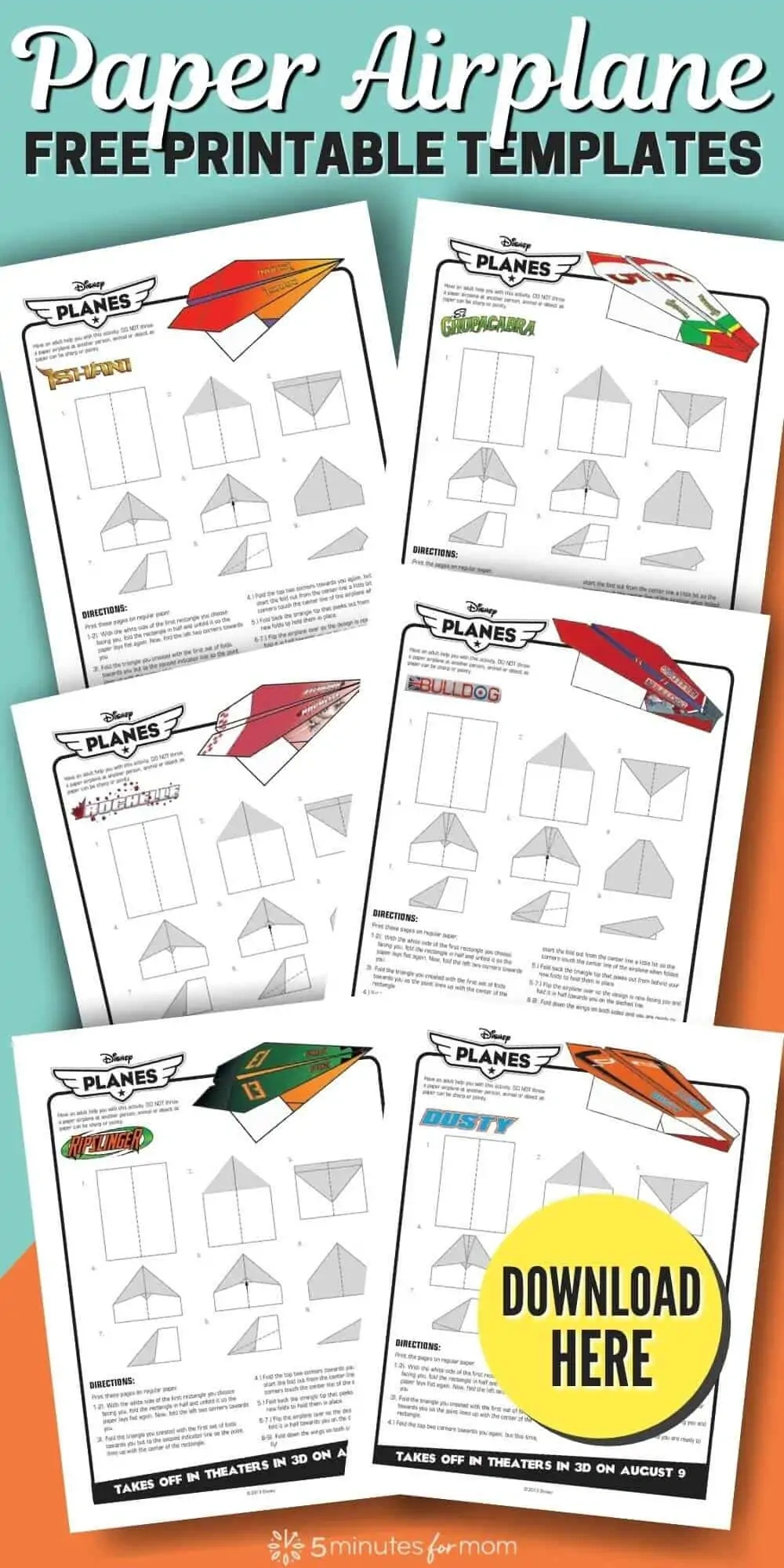 How To Make A Paper Airplane - Disney Planes Style within Free Paper Airplane Templates Print