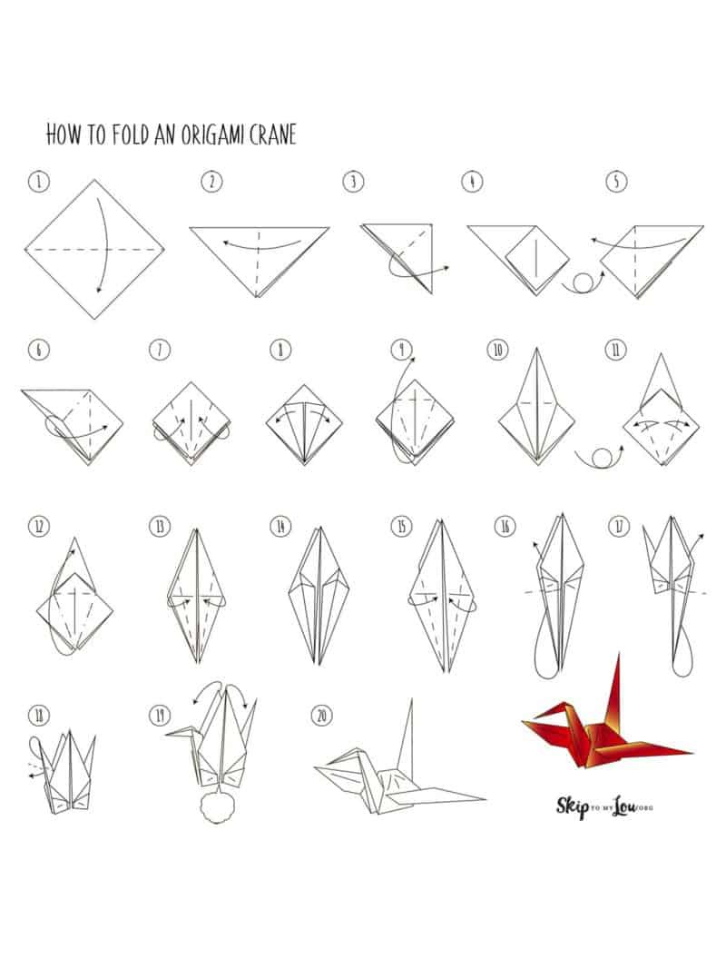 How To Make An Origami Crane | Skip To My Lou with Free Printable Origami Diagrams