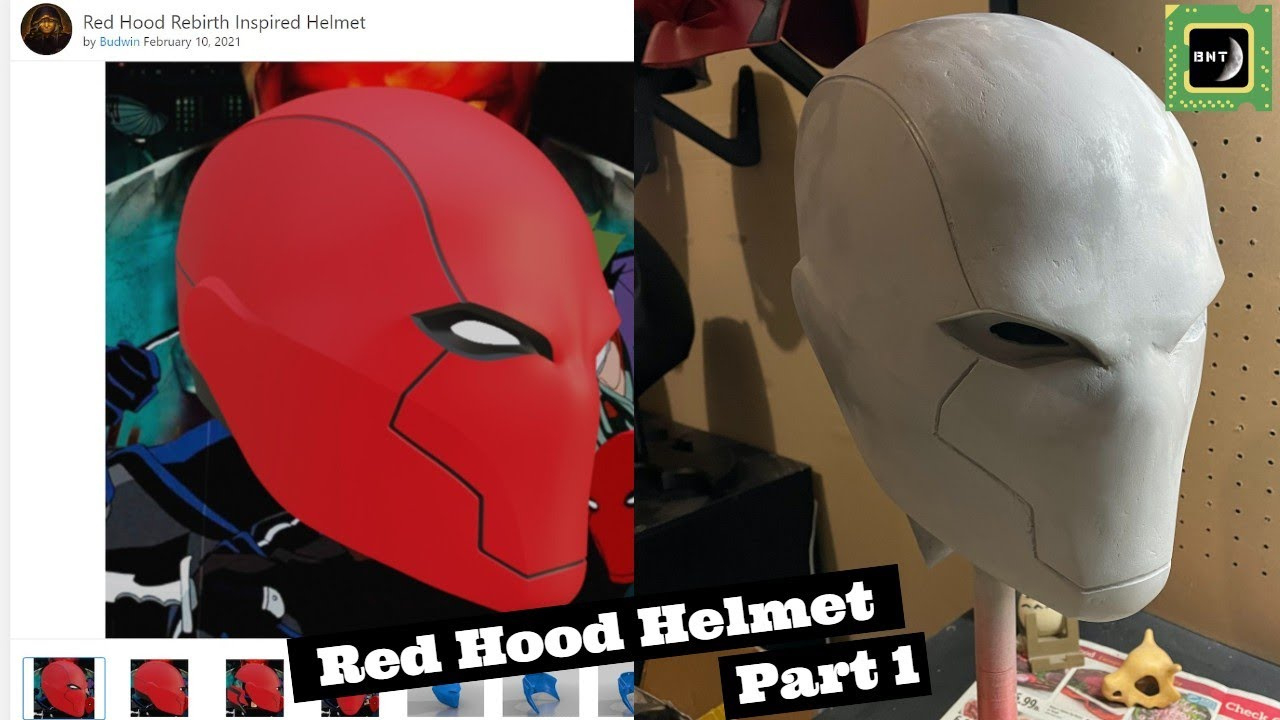How To Make Red Hood Helmet 3D Print Cosplay (Part 1) | Berto Made It! throughout Red Hood Helmet Template Free