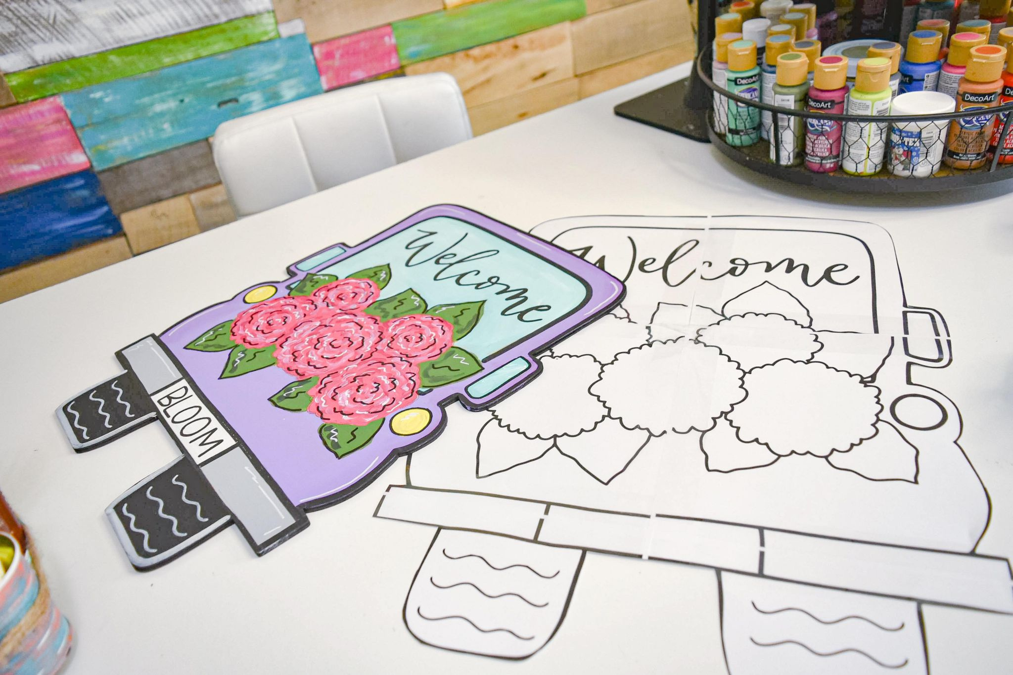 How To Use A Printable Door Hanger Template - Southern Adoornments pertaining to Free Wooden Door Hanger Template