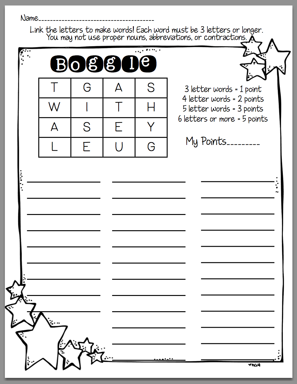 How To Use Boggle In Word Work - Sunny Days In Second Grade with regard to Free Printable Boggle Boards