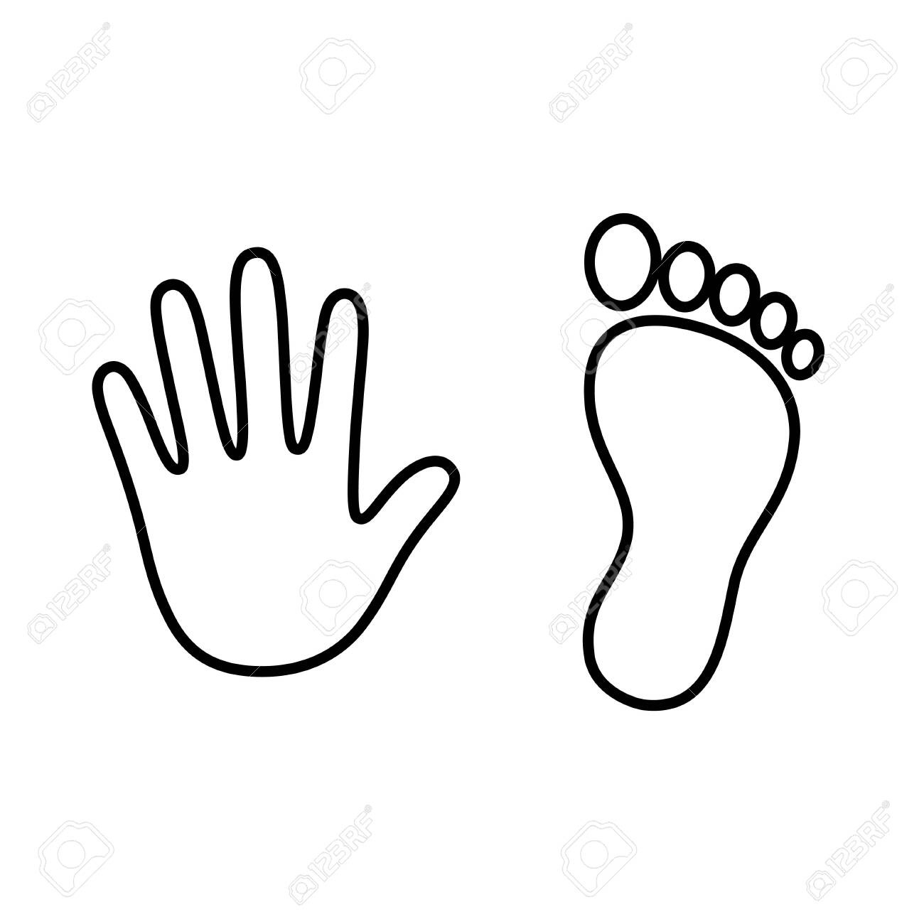 Human Hand And Foot Print Outline, Stylized Handprint And pertaining to Footprint Outline Printable Free