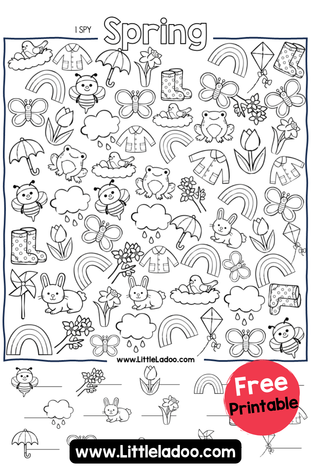 I Spy Spring {Free Printable} with Free Seek And Find Printables