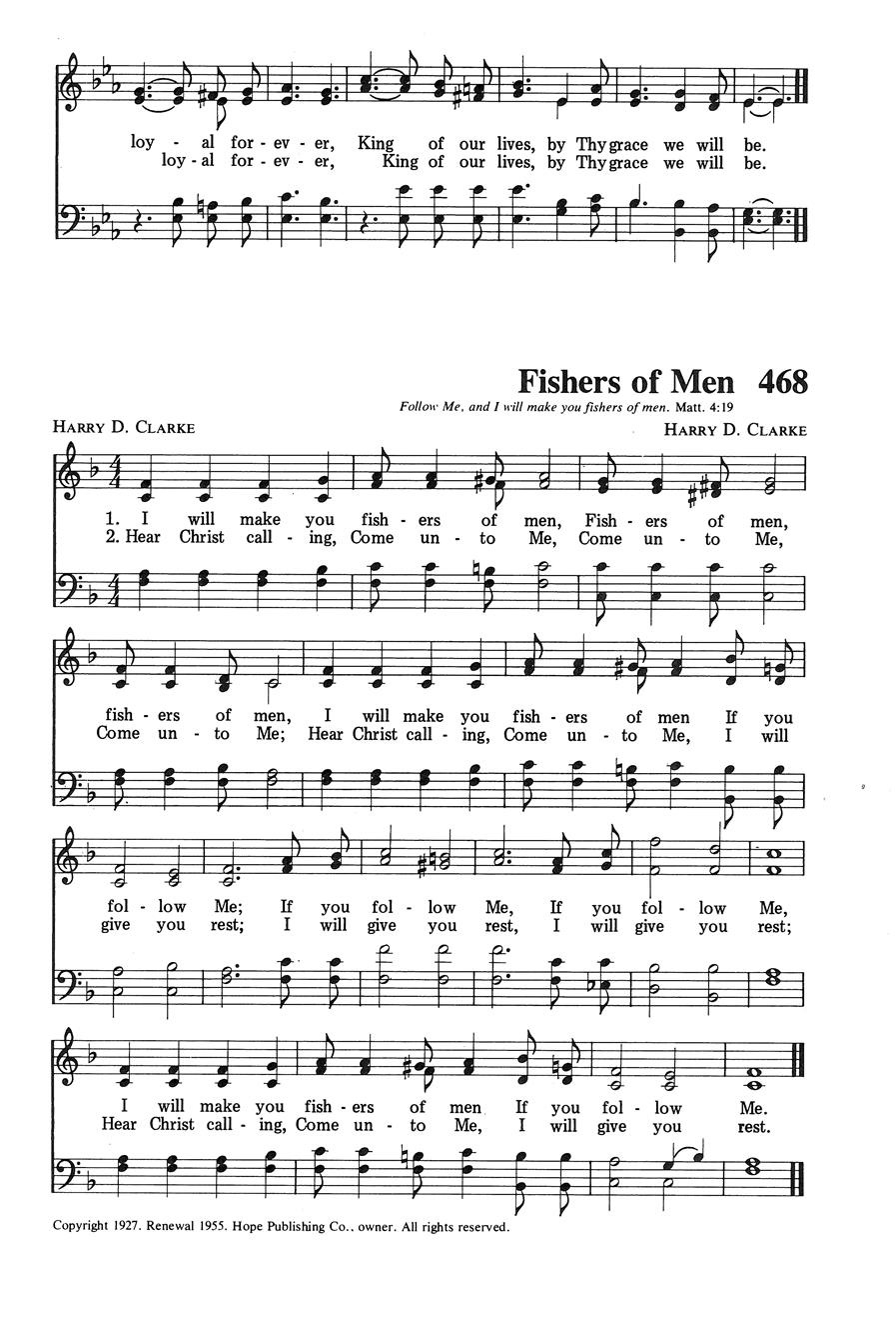 I Will Make You Fishers O - Hope Publishing Company with Free Printable Fishers Of Men Piano Sheet Music