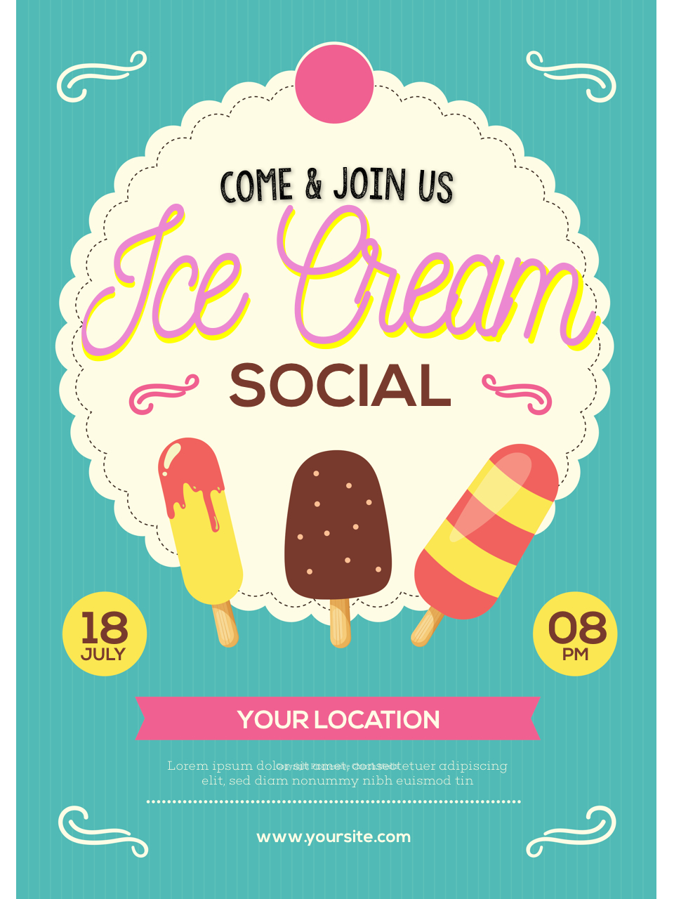 Ice Cream Social Flyer with Free Ice Cream Social Flyer Word Template