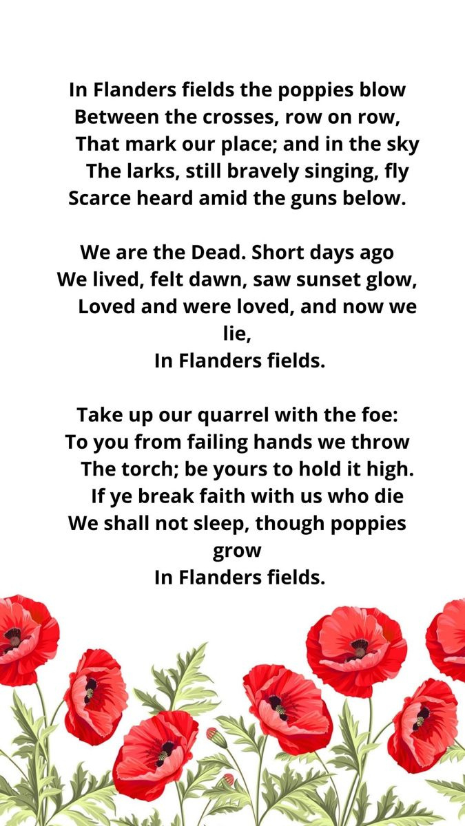 In Flanders Fields - Remembrance Day Poem within Free Printable in Flanders Field Poem
