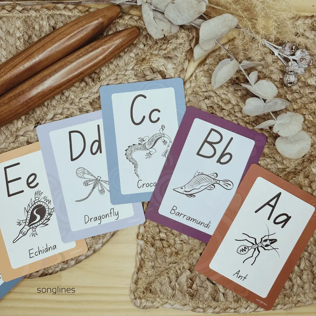 Indigenous Alphabet Flashcards - Songlines Art Culture Education in Aboriginal Alphabet Flash Cards Free Printable