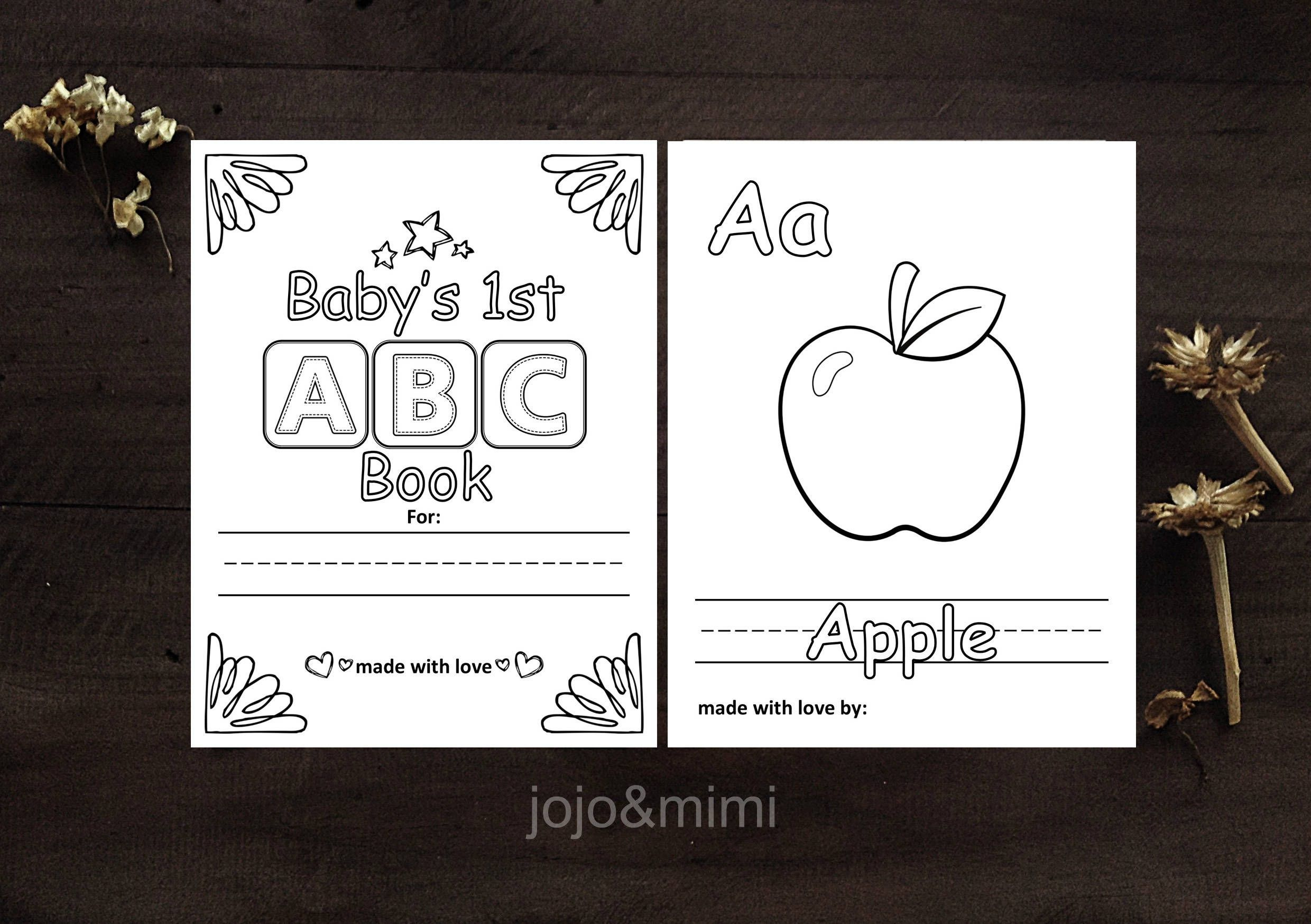 Instant &amp;#039;Baby&amp;#039;S First Alphabet Book&amp;#039; Printable Coloring Sheets regarding Babys First Alphabet Book Free Template