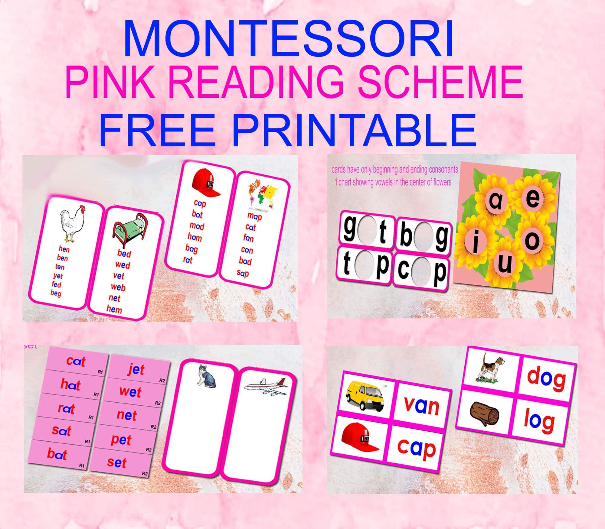 Introduction To Montessori Pink Reading Scheme Free | Montessoriseries within Free Montessori Pink Series Printable